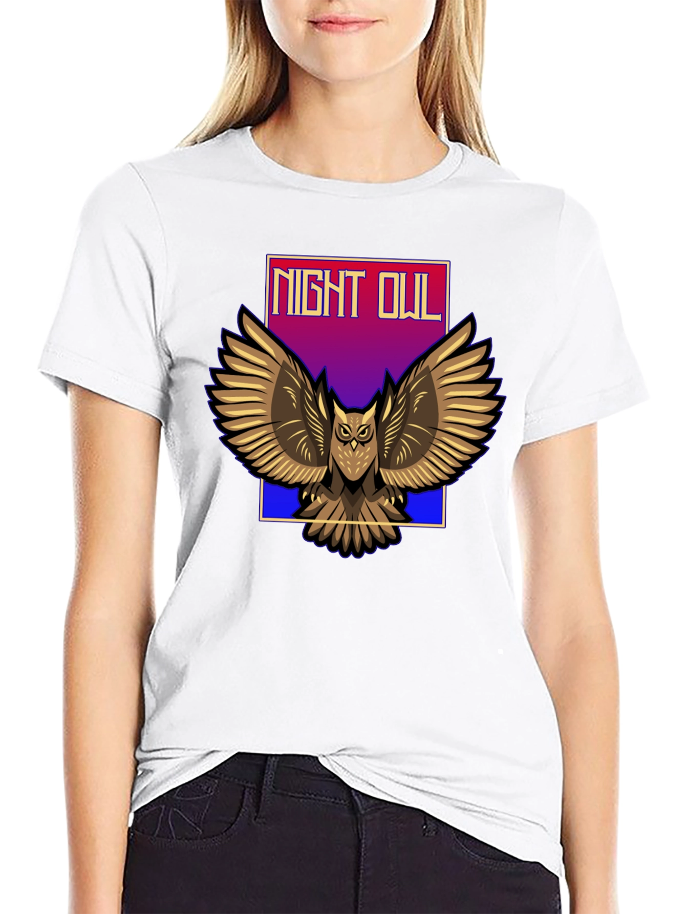 Black Night Owl Graphic T-Shirt view 9