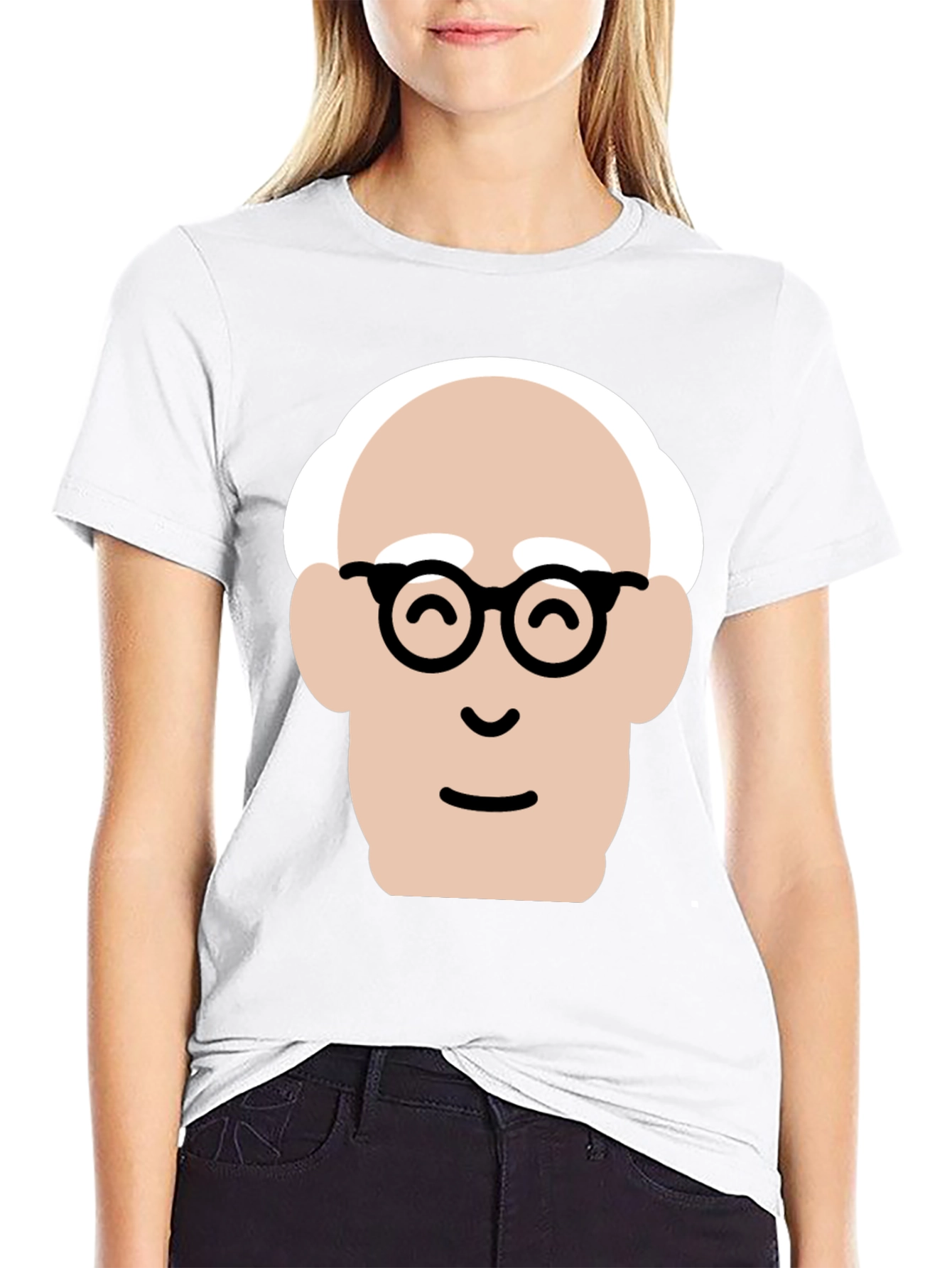 Black Funny Cartoon Face Black T-Shirt view 9