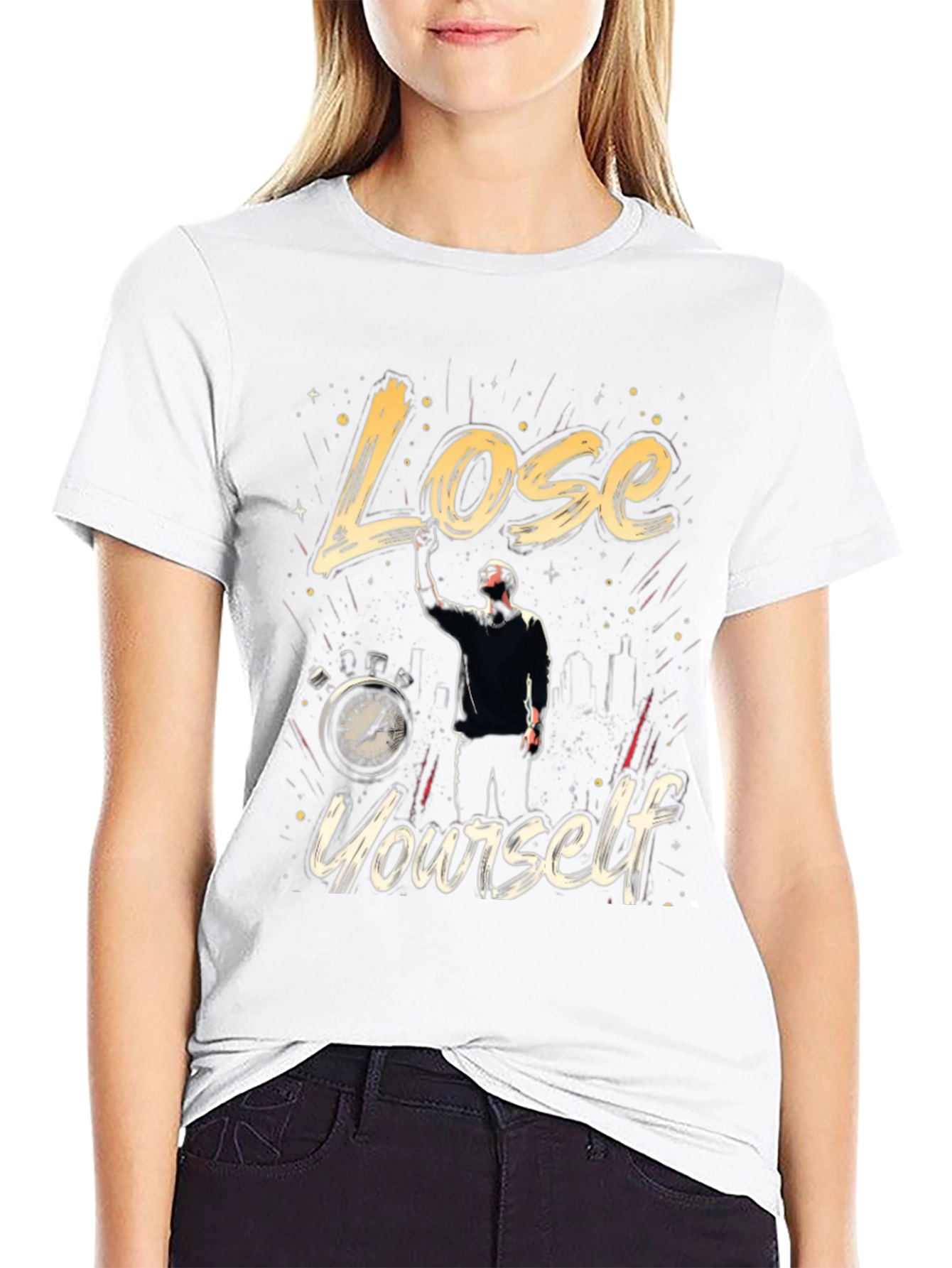 Black Lose Yourself Graphic T-Shirt view 9