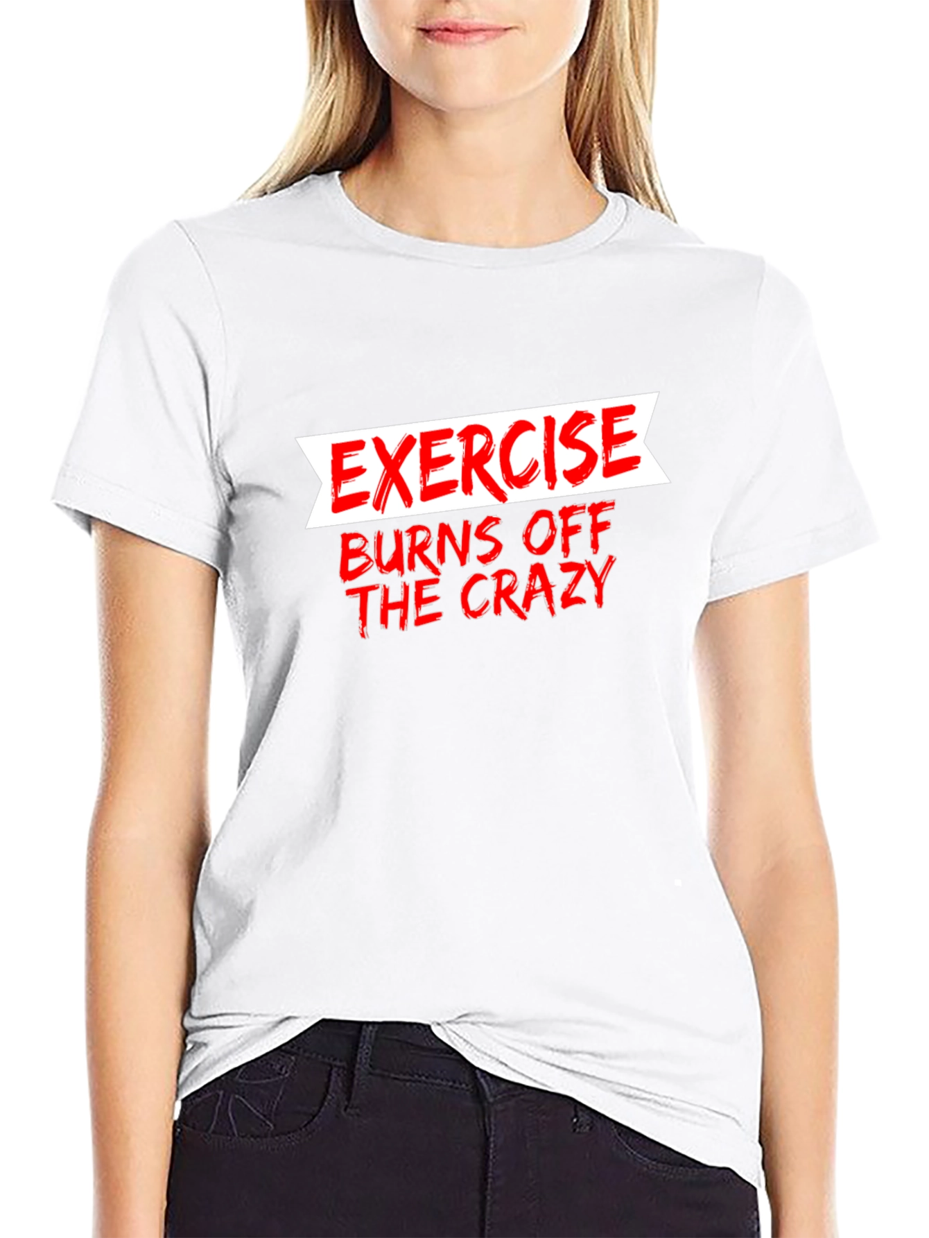 Black Exercise Burns Off The Crazy Graphic Tee view 9