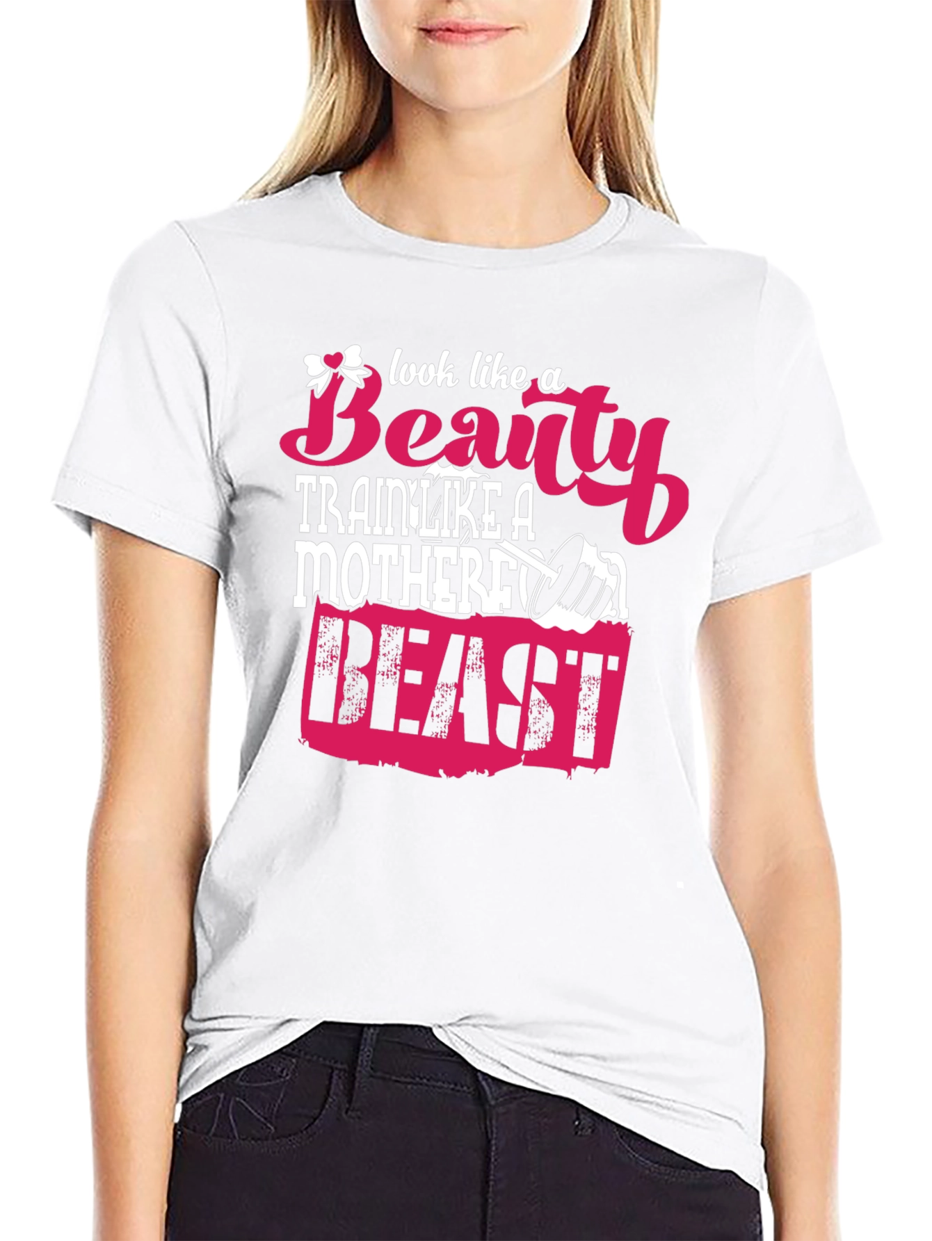 Black Look Like A Beauty Train Like A Beast T-Shirt view 9