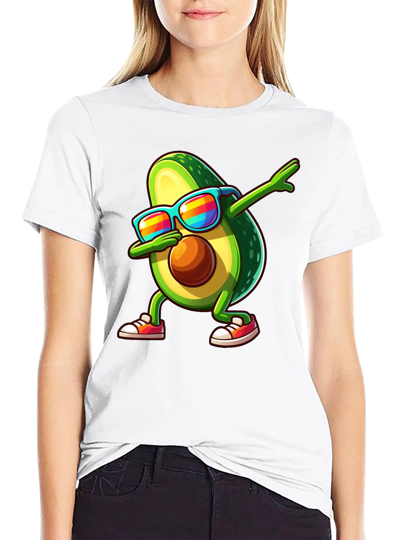 Black Dabbing Avocado T-Shirt view 9