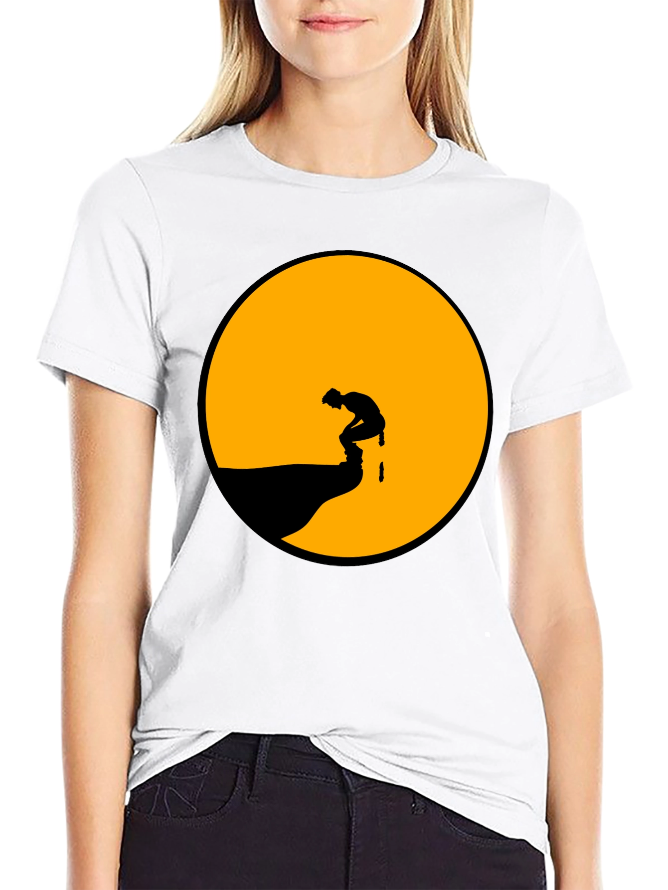 Black Silhouette Mooning T-Shirt - Graphic Tee view 9