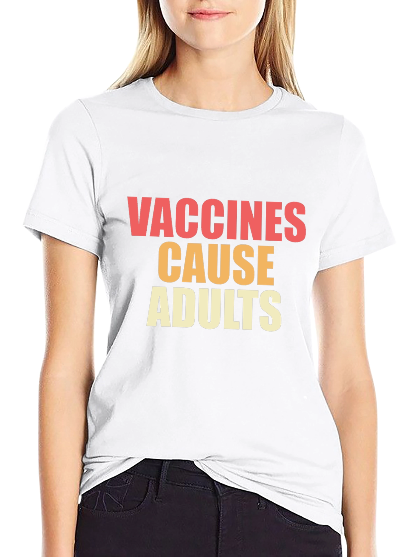 Black Vaccines Cause Adults Graphic Tee view 9