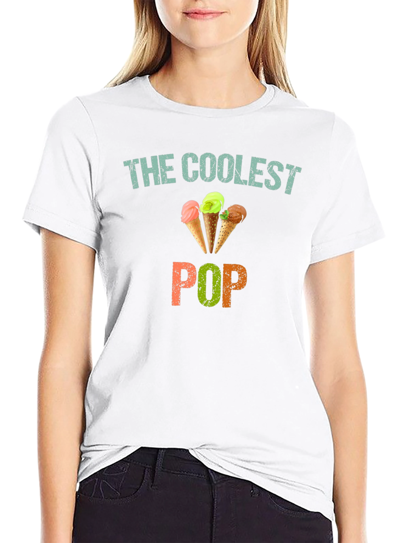 Black Coolest Pop Ice Cream T-Shirt - Fun Summer Tee view 9