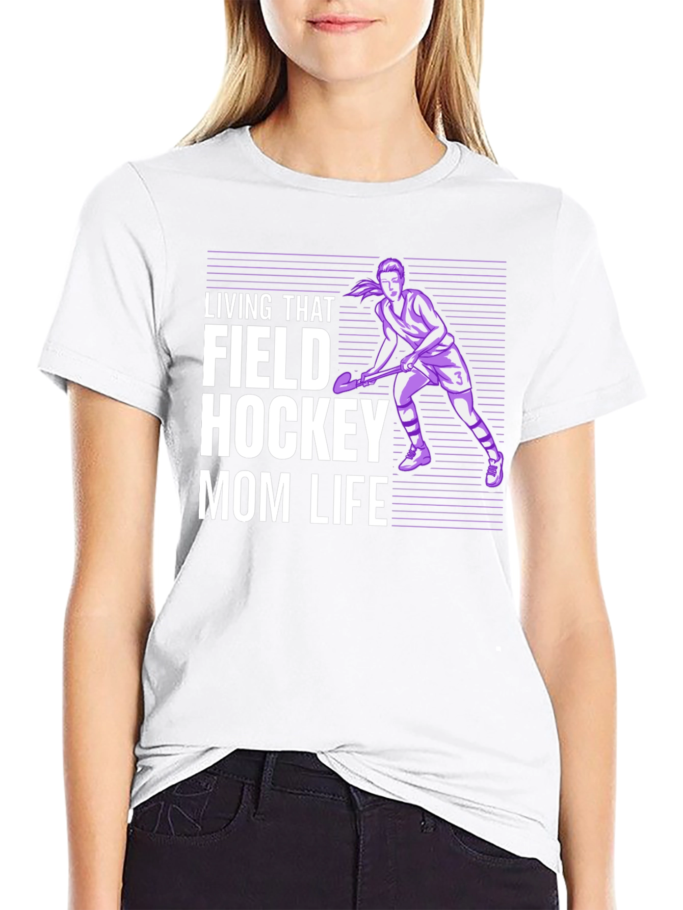 Black Field Hockey Mom Life Graphic Tee view 9
