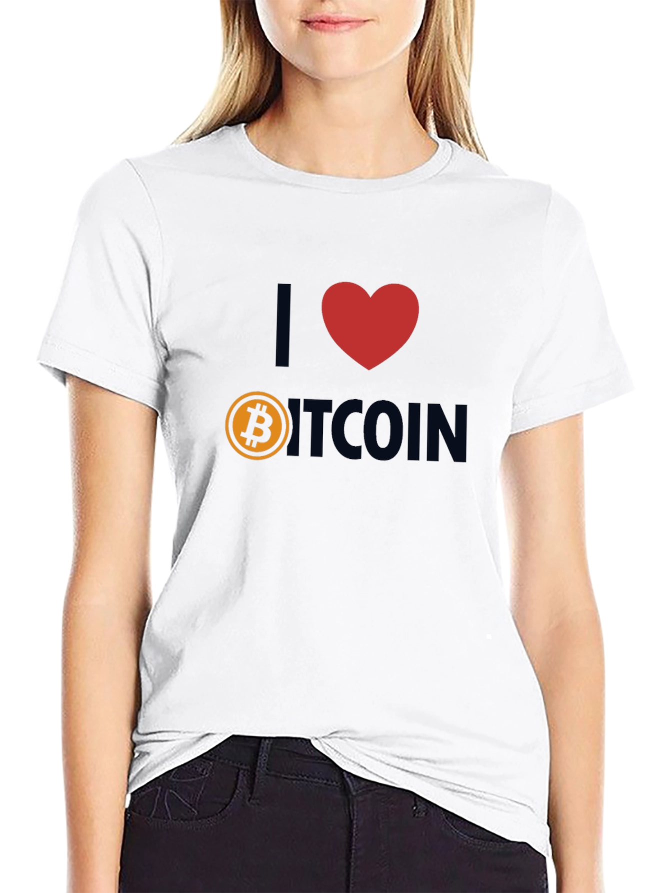 Black I Love Bitcoin T-Shirt - Crypto Fan Apparel view 9