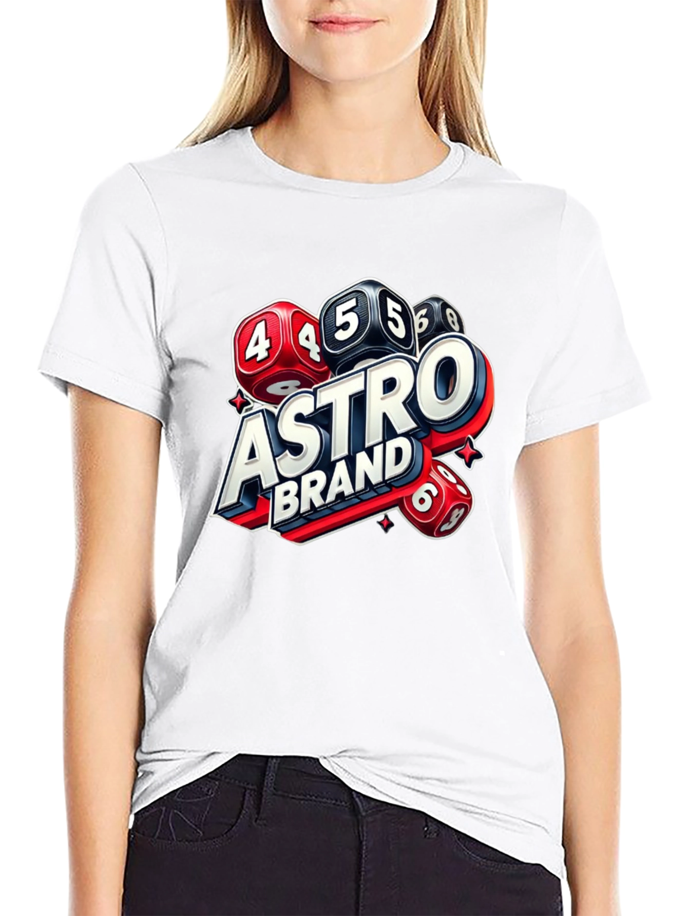 Black Astro Brand Dice Graphic T-Shirt view 9