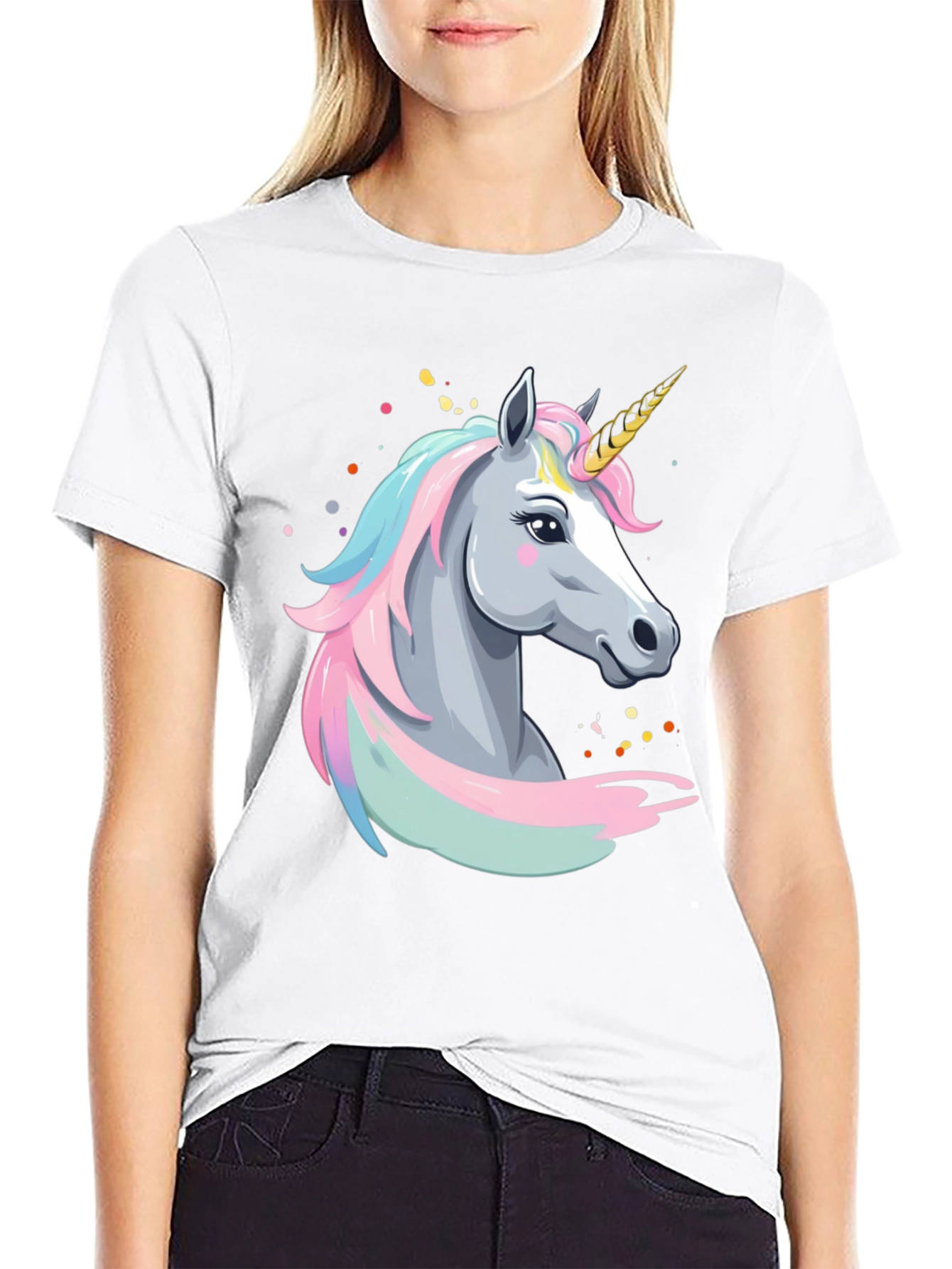 Black Unicorn Graphic T-Shirt - Black Cotton Tee view 9