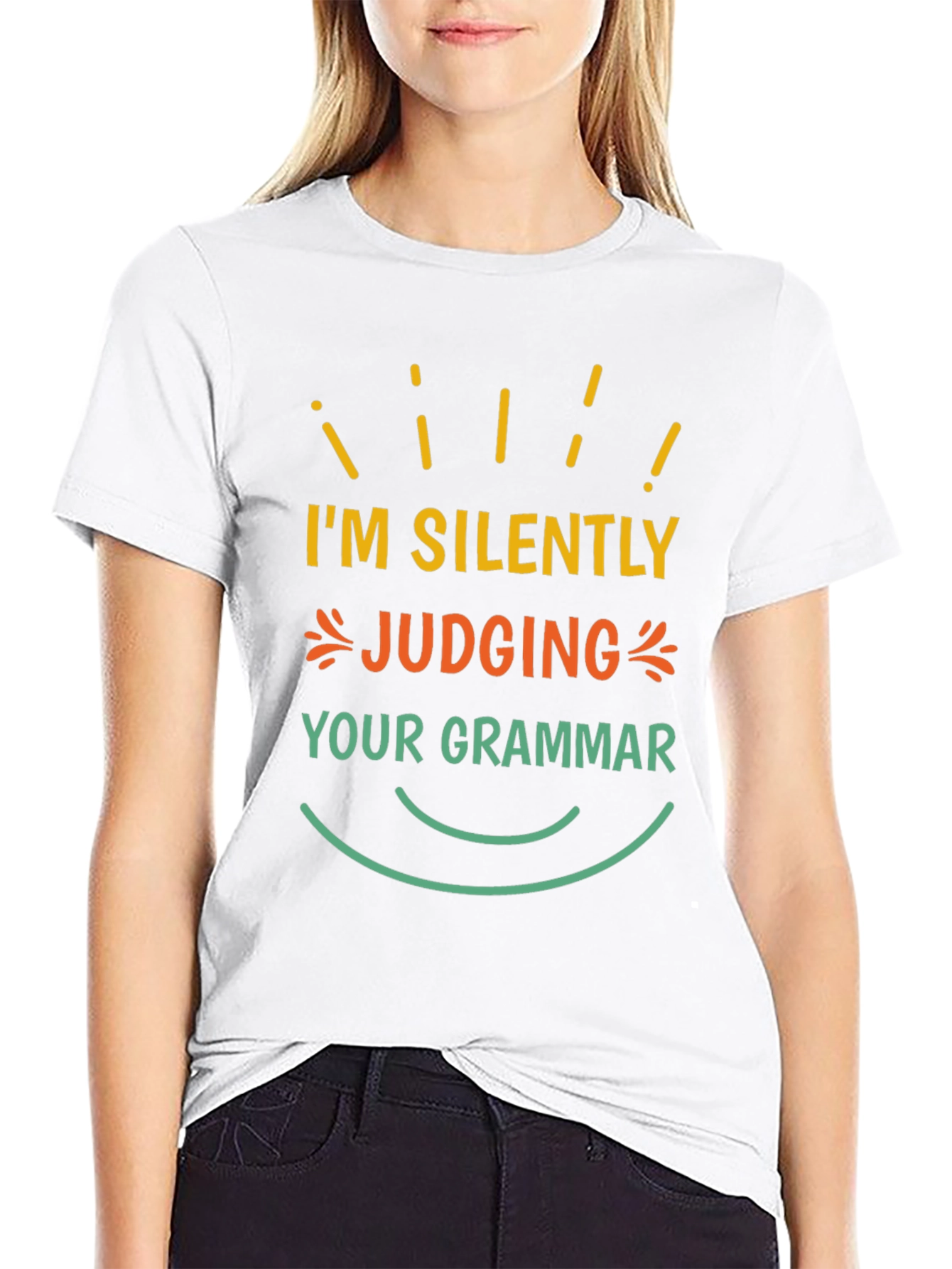 Black Silently Judging Your Grammar T-Shirt view 9