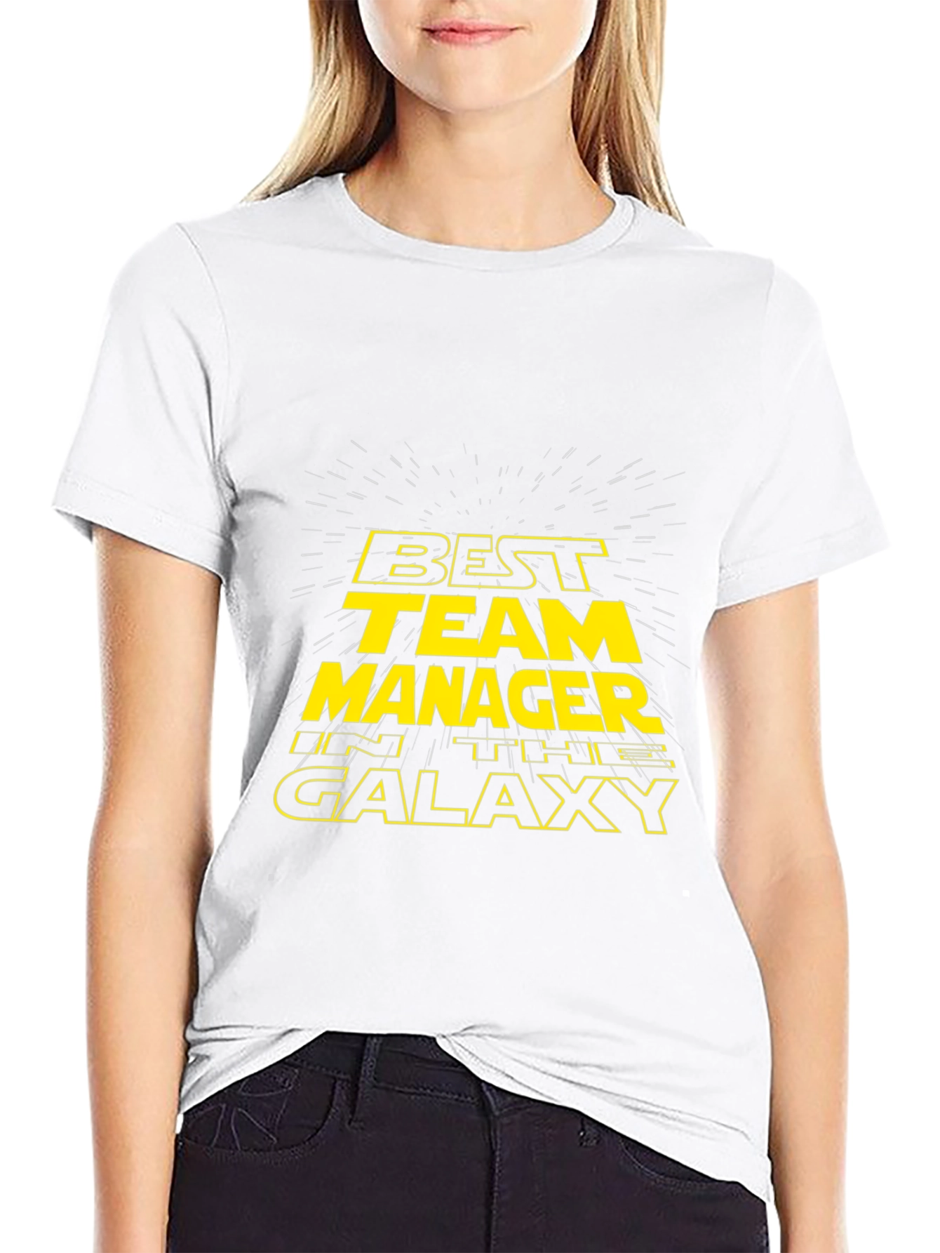 Black Best Team Manager in the Galaxy T-Shirt view 9