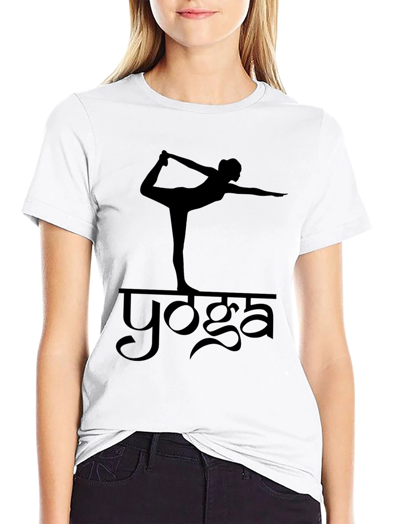 Black Yoga Pose Black T-Shirt for Men view 9