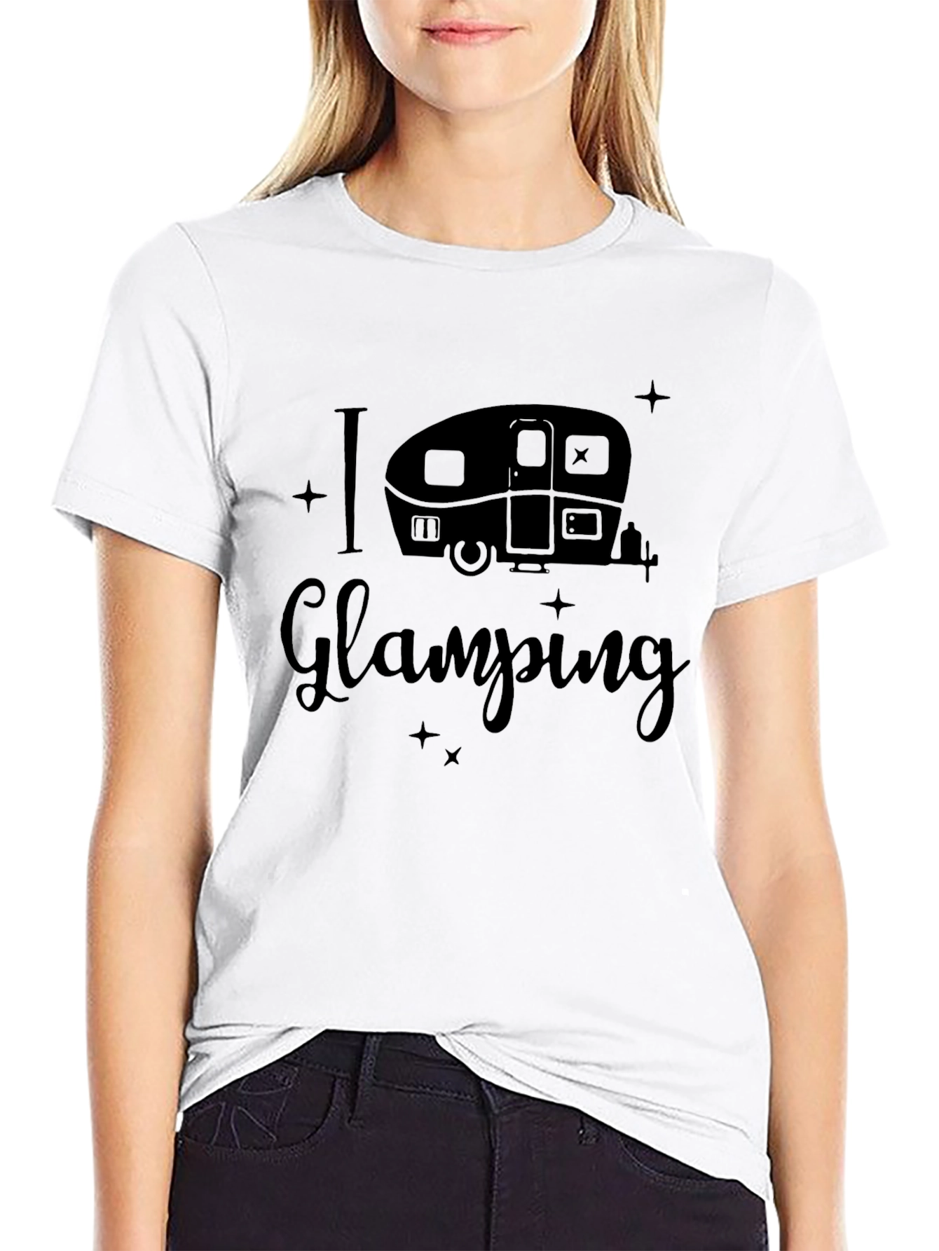 Black I Heart Glamping Black T-Shirt view 9