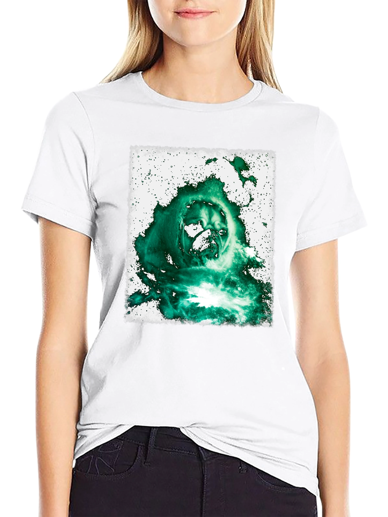 Black Pug Wizard Graphic T-Shirt - Black Cotton Tee view 9