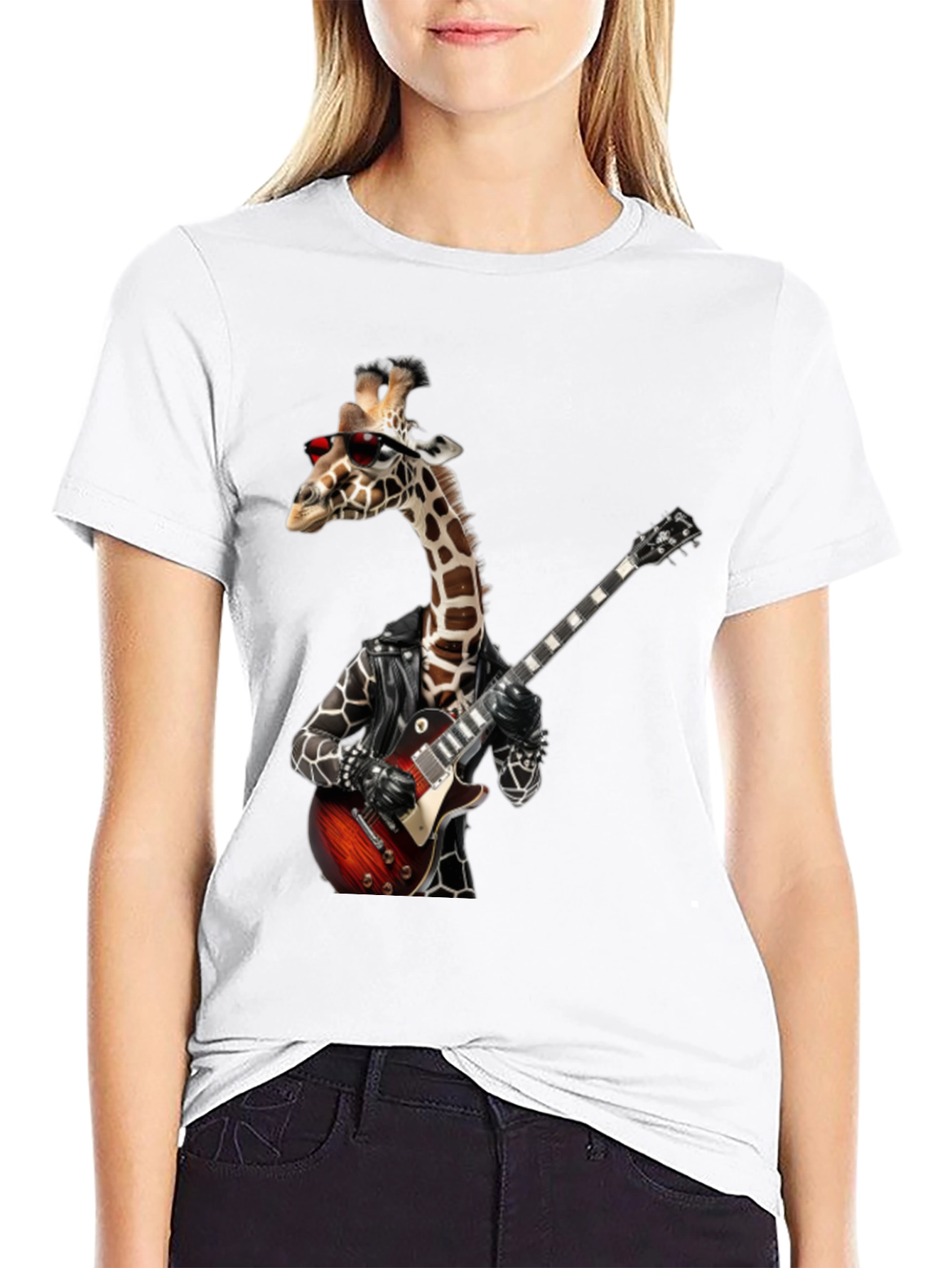 Black Giraffe Rocker Graphic Tee - Black view 9