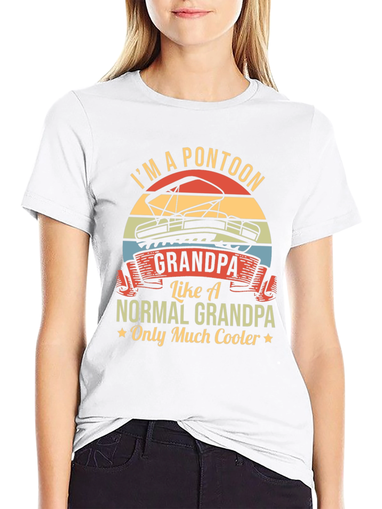 Black I'm A Pontoon Grandpa T-Shirt view 9
