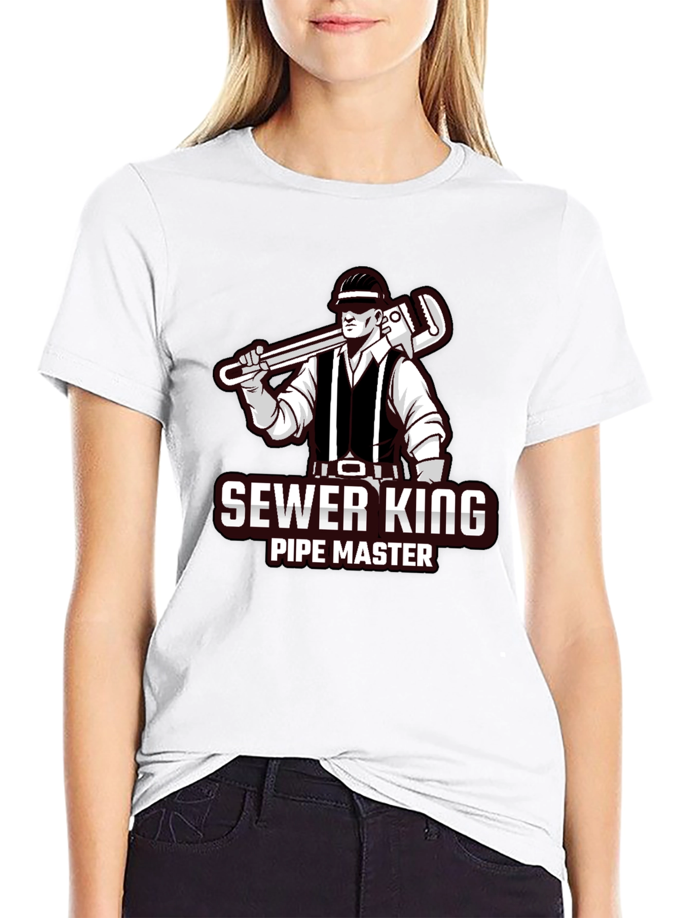 Black Sewer King Pipe Master Graphic Tee view 9