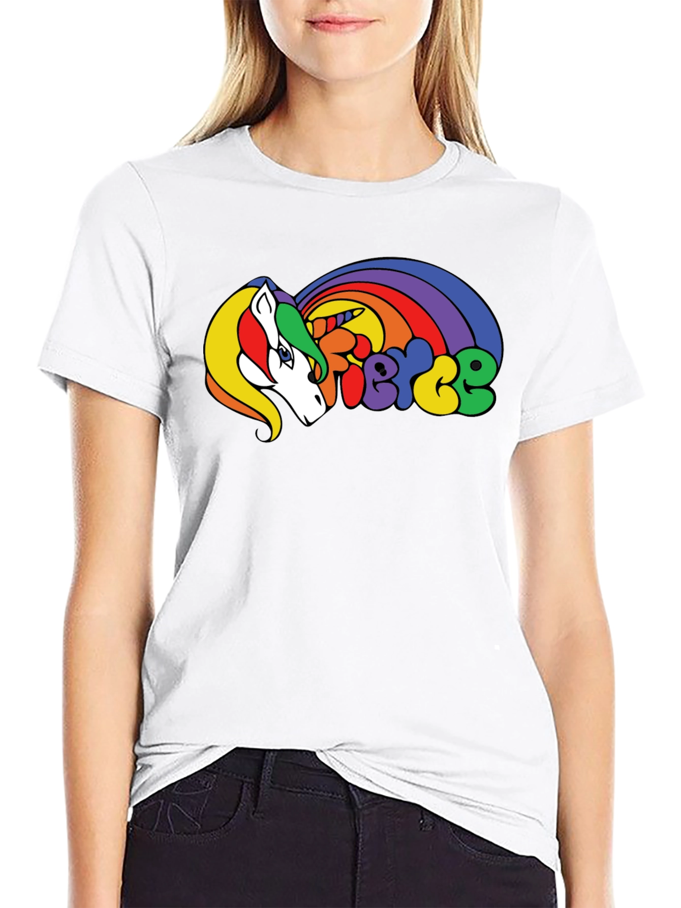 Black Fierce Unicorn Graphic T-Shirt - Black view 9