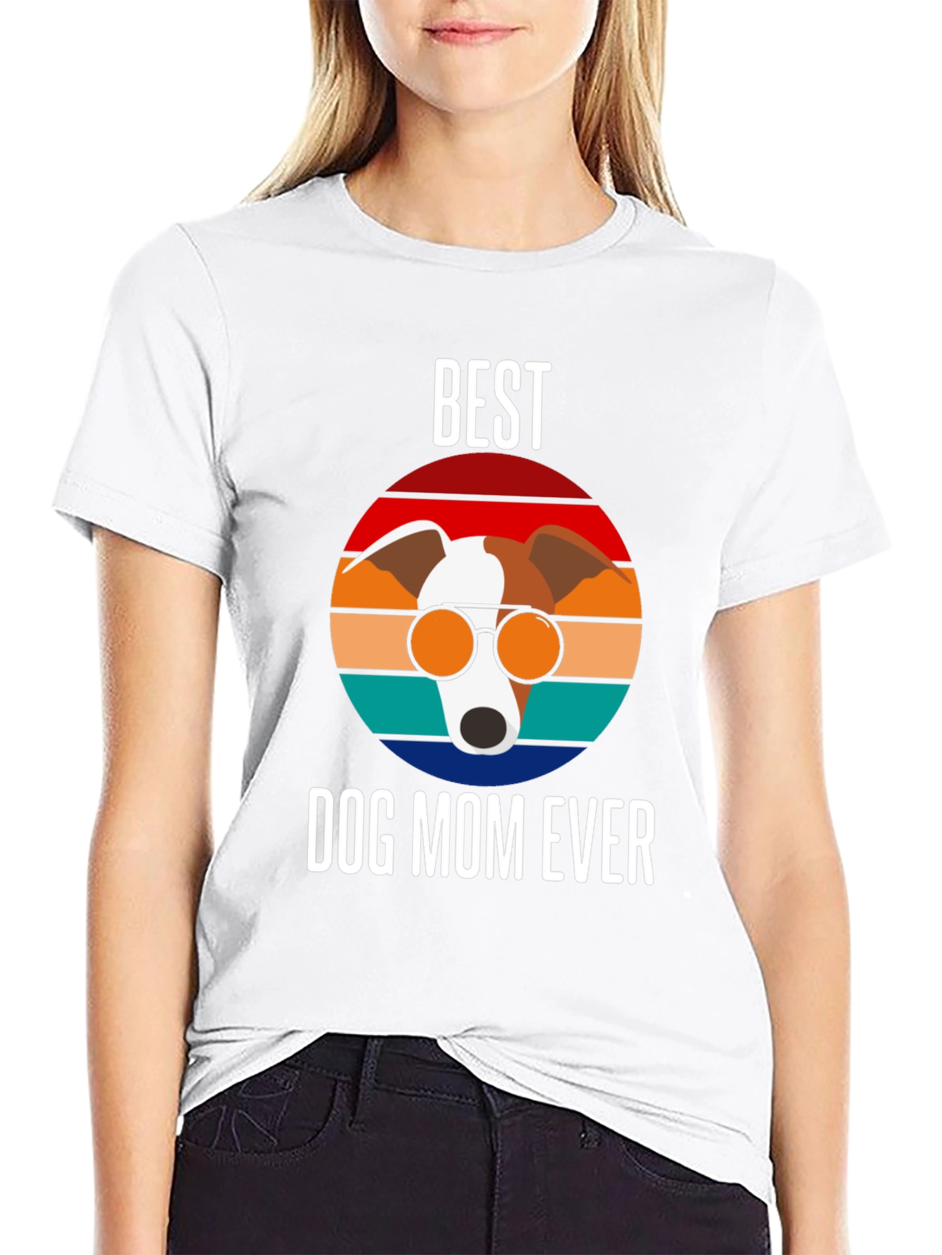 Black Best Dog Mom Ever Graphic Tee view 9