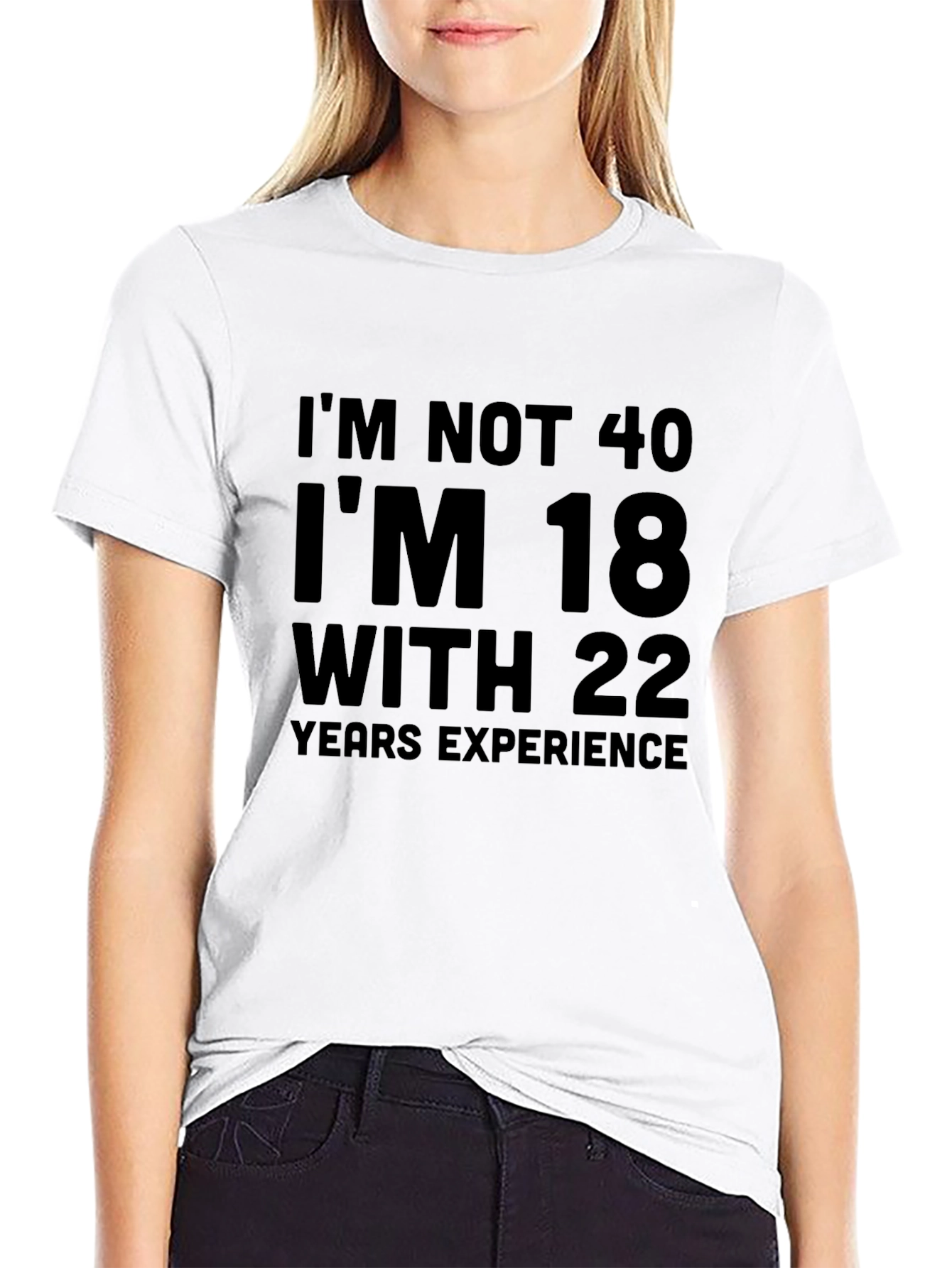 Black Funny 40th Birthday T-Shirt - 18 With 22 Years Experience view 9