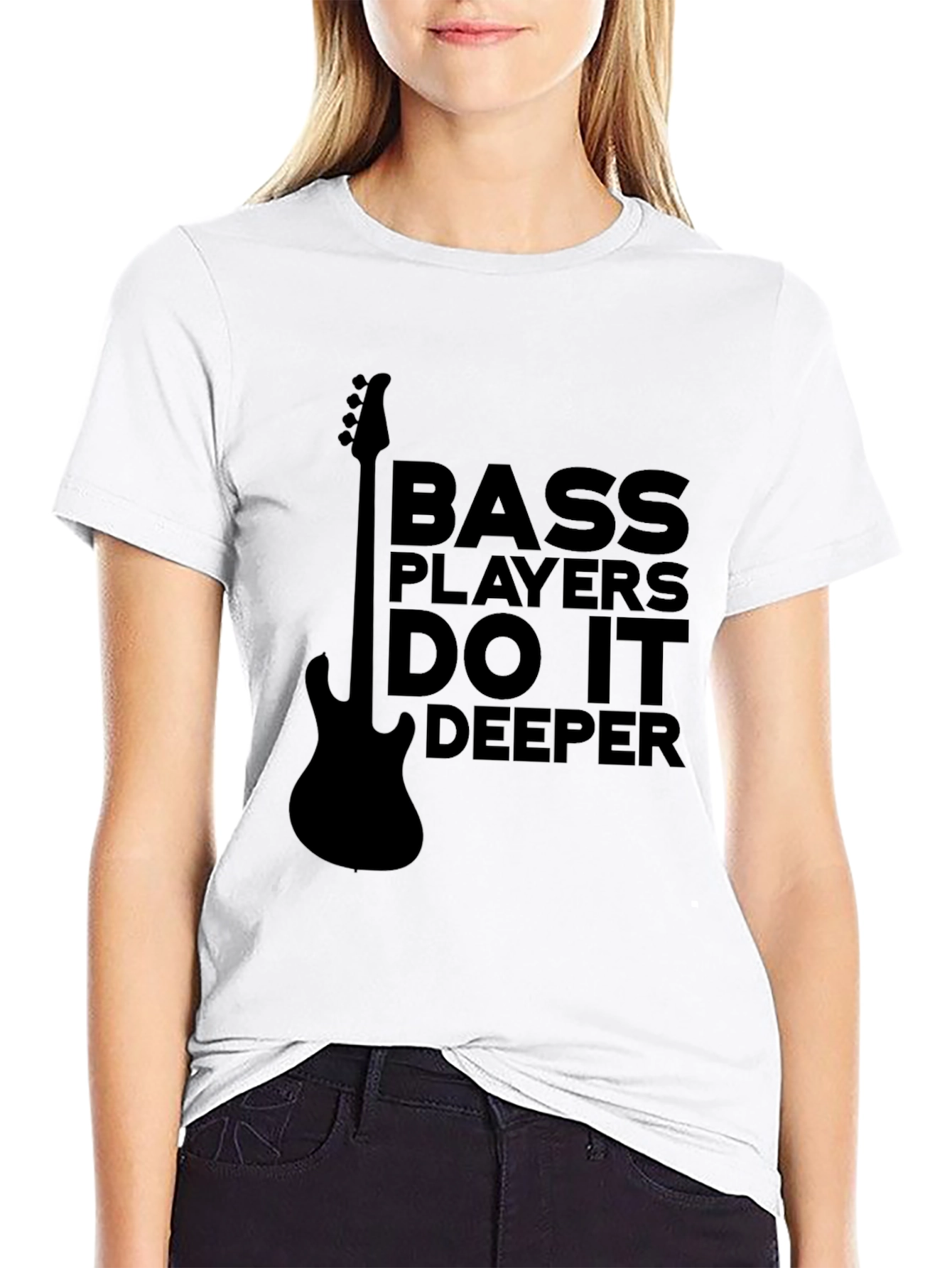 Black Bass Players Do It Deeper T-Shirt - Musician Tee view 9