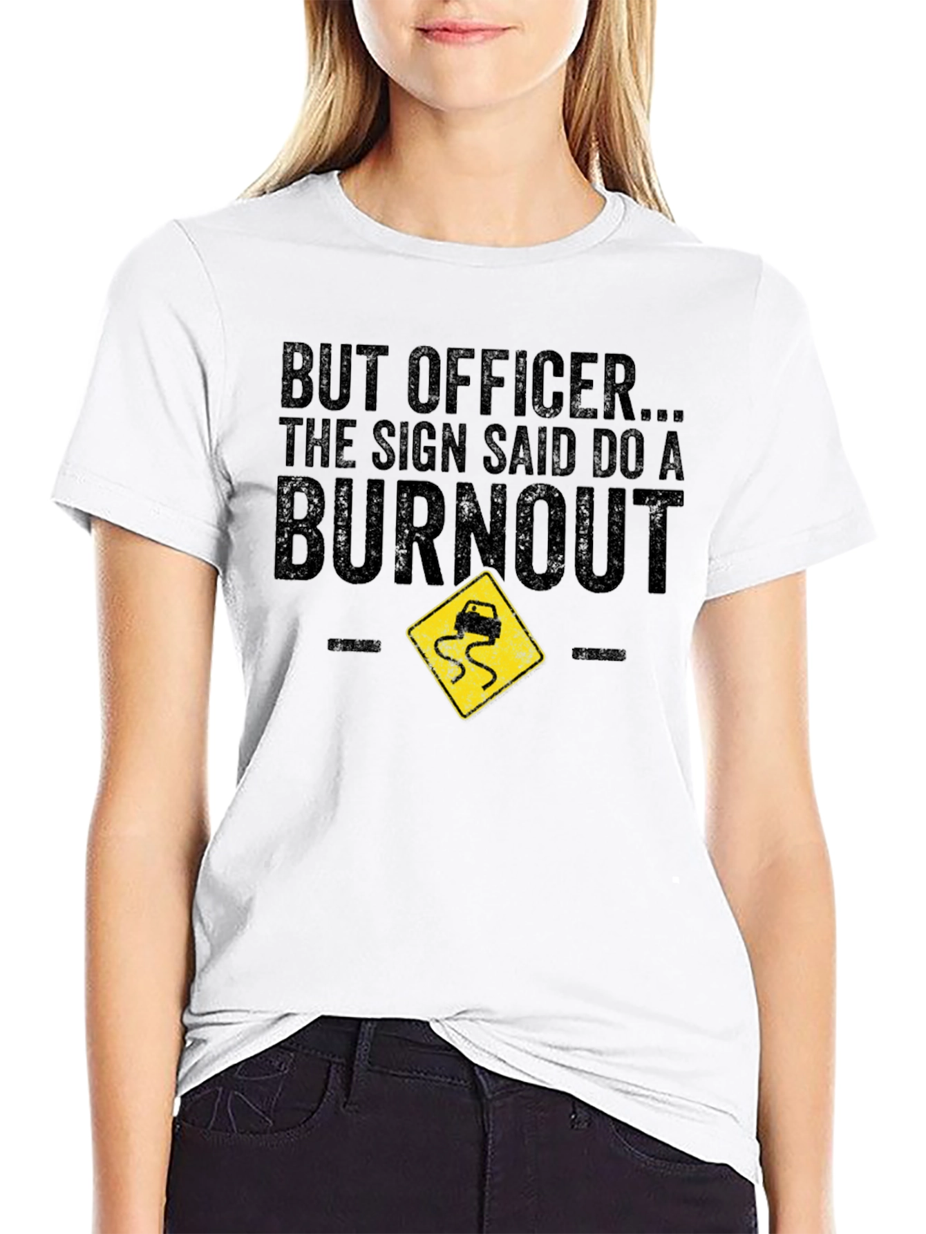 Black But Officer Burnout Graphic Tee view 9