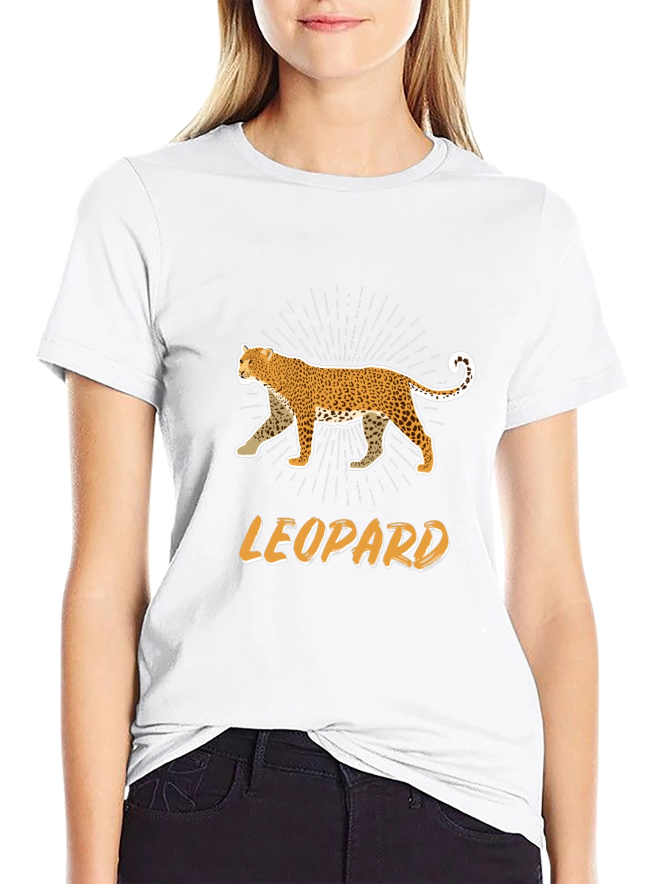 Black Leopard Graphic T-Shirt - Black Cotton Tee view 9