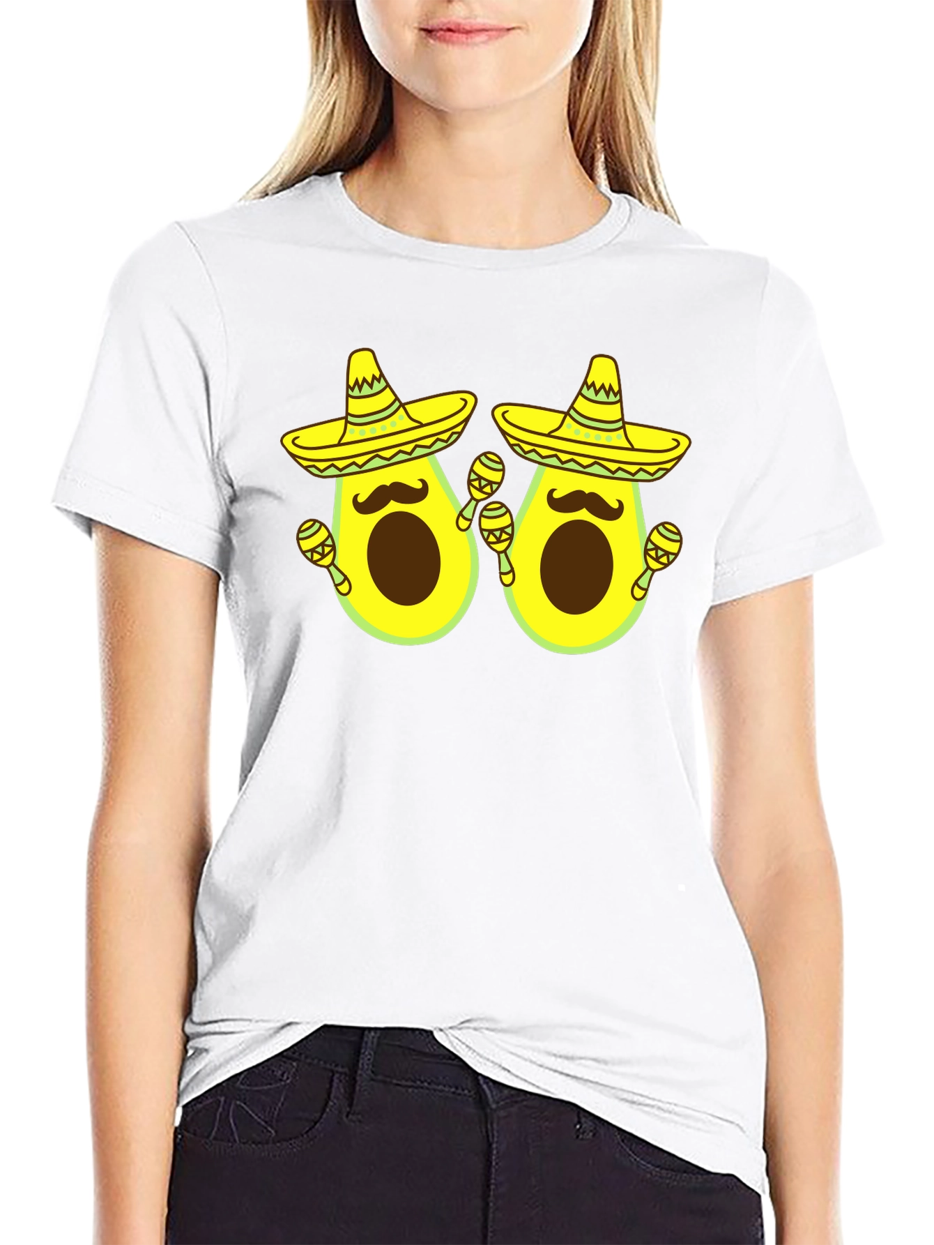 Black Funny Avocado Fiesta T-Shirt view 9