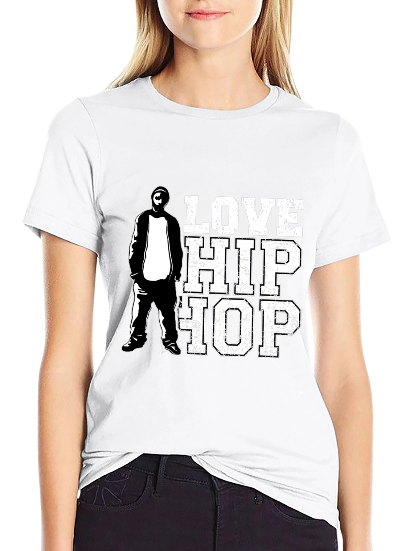 Black Love Hip Hop Graphic T-Shirt, Black view 9
