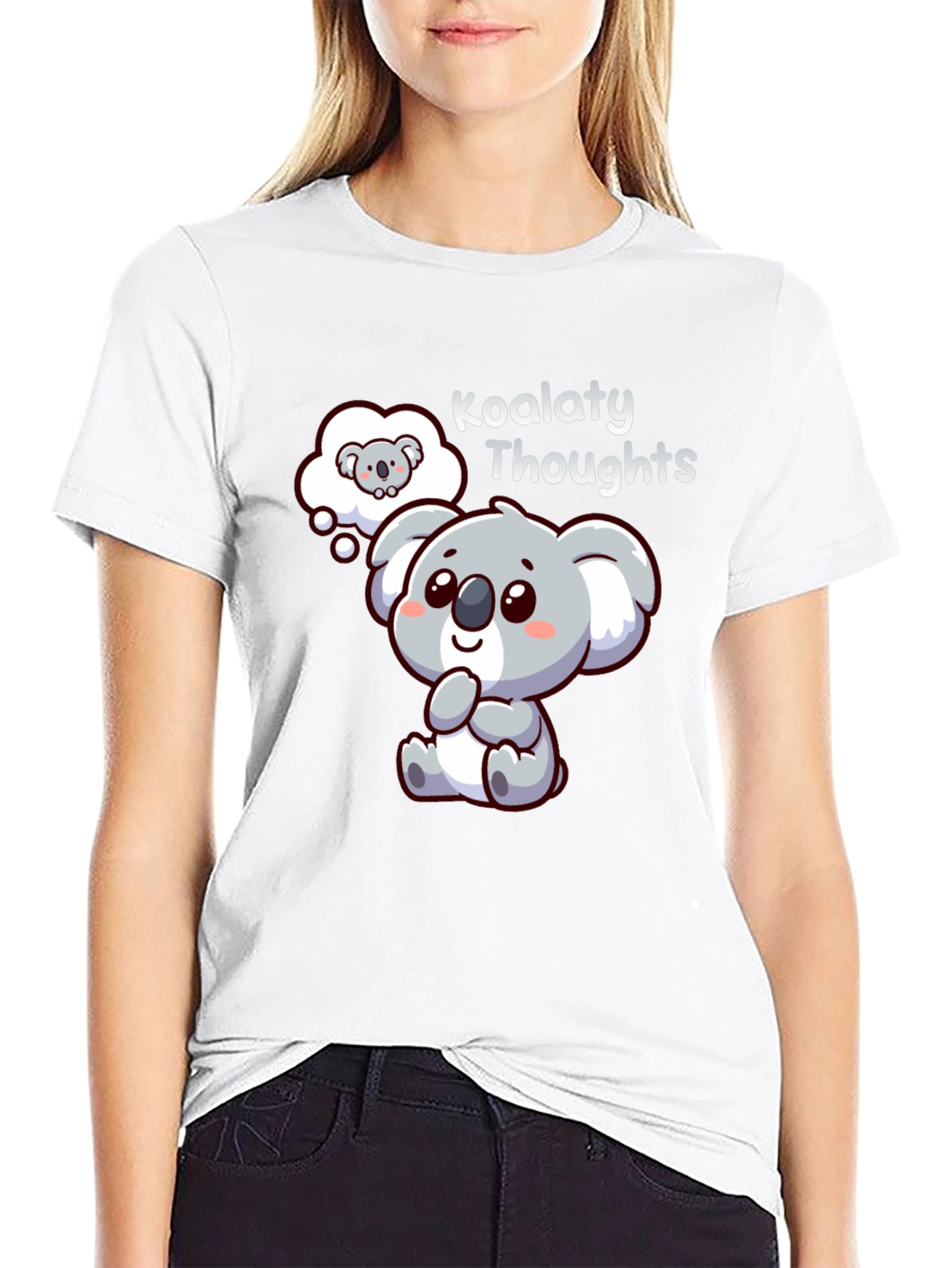 Black Koalaty Thoughts T-Shirt - Cute Koala Graphic Tee view 9