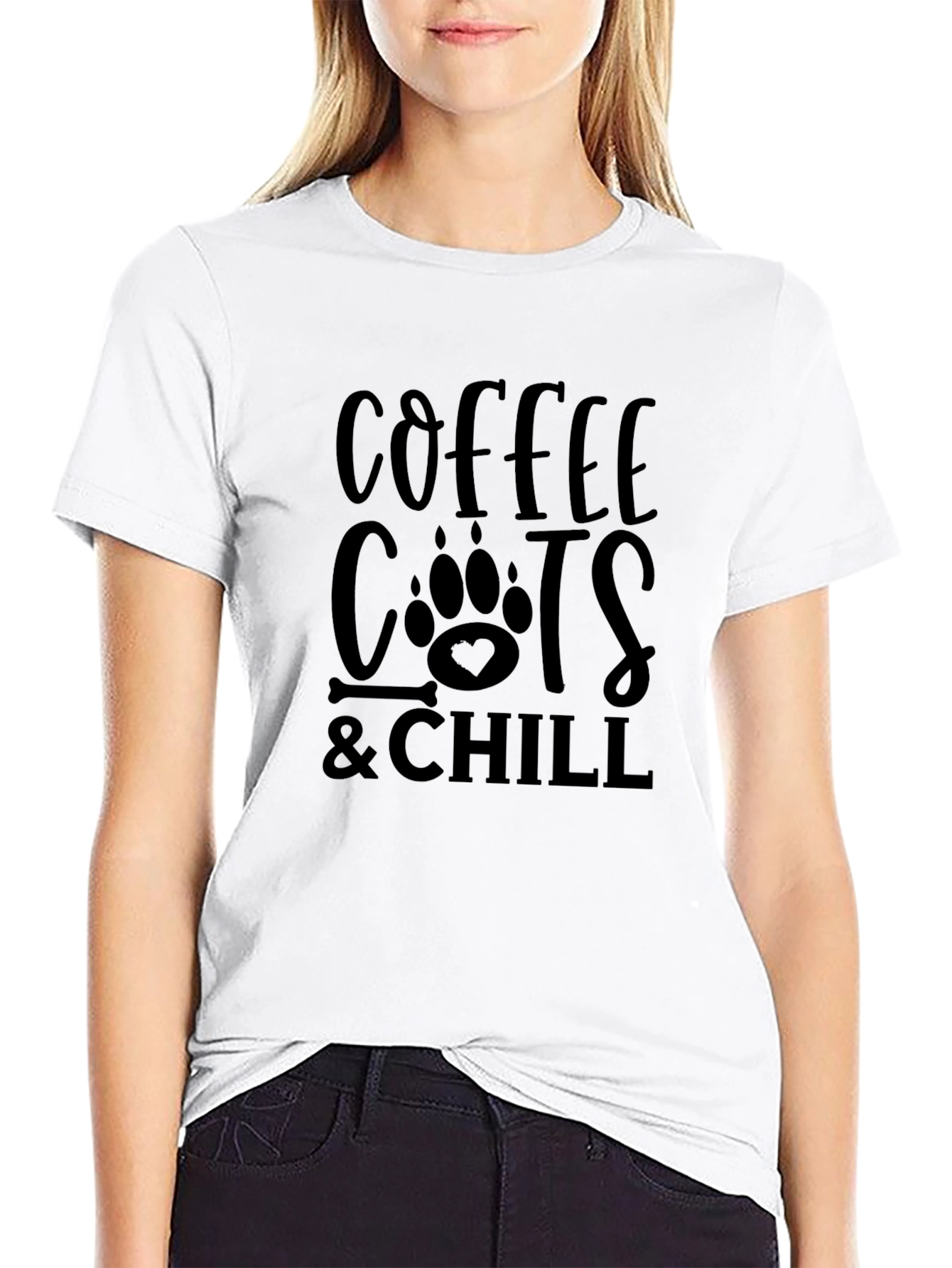 Black Coffee Cats & Chill Black Graphic T-Shirt view 9
