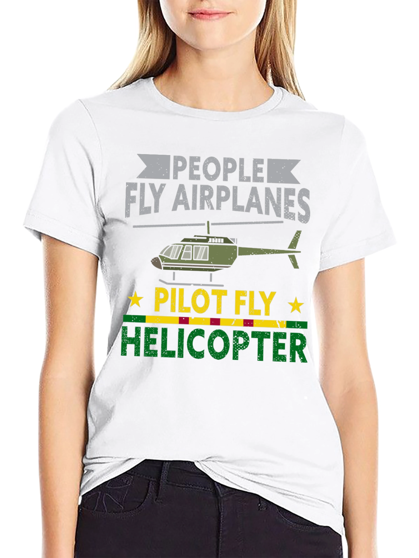 Black People Fly Airplanes Pilot Fly Helicopter T-Shirt view 9