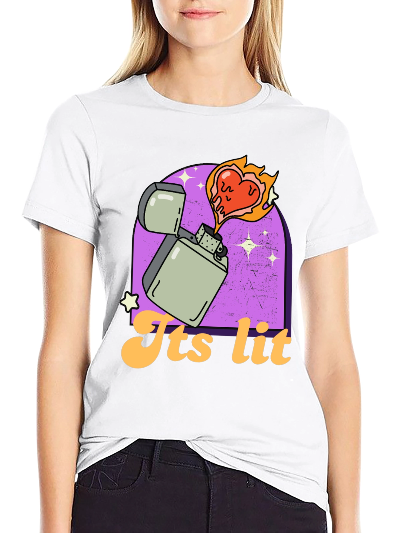 Black Its Lit T-Shirt - Novelty Graphic Tee view 9