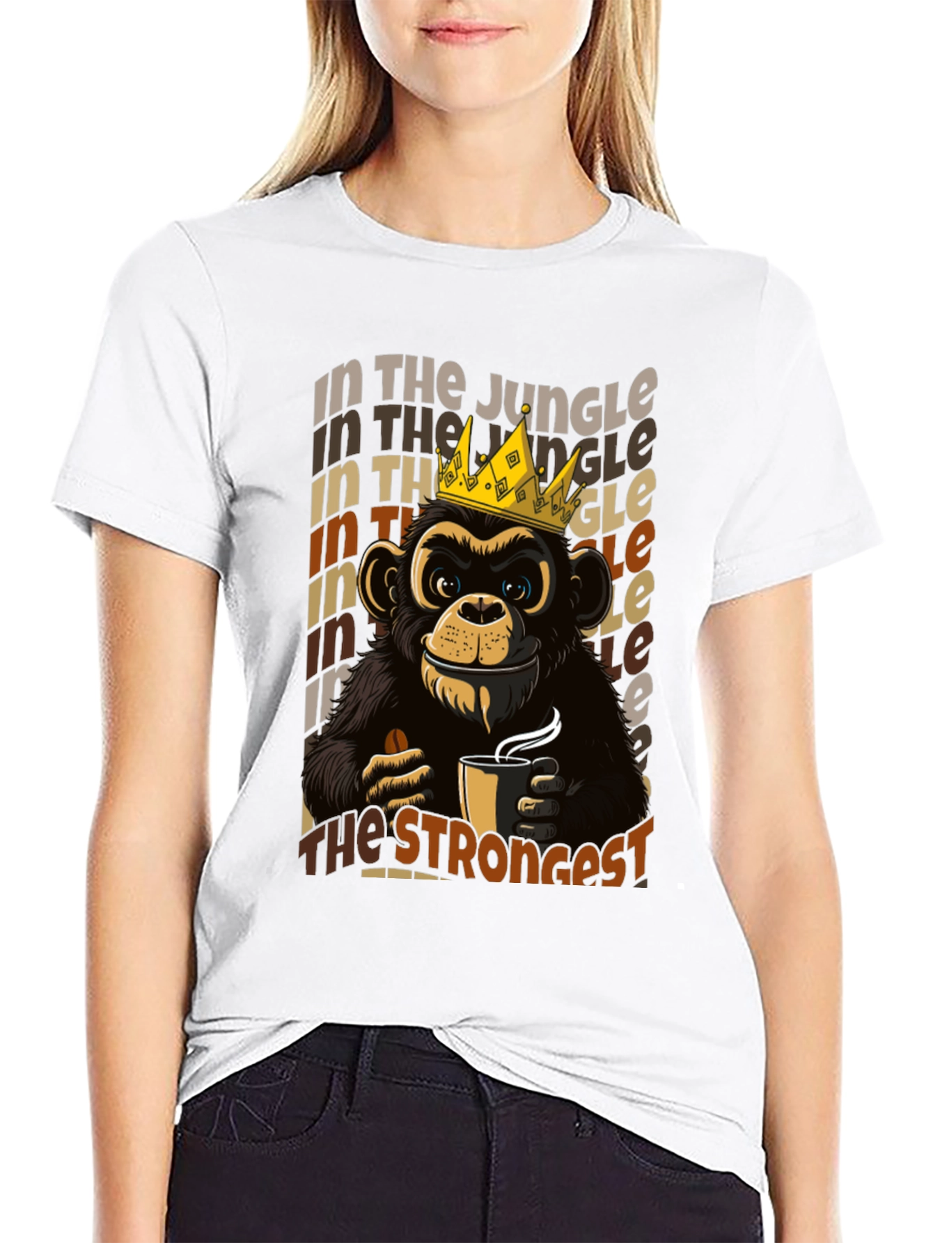 Black King Monkey Coffee T-Shirt - Jungle Strongest view 9
