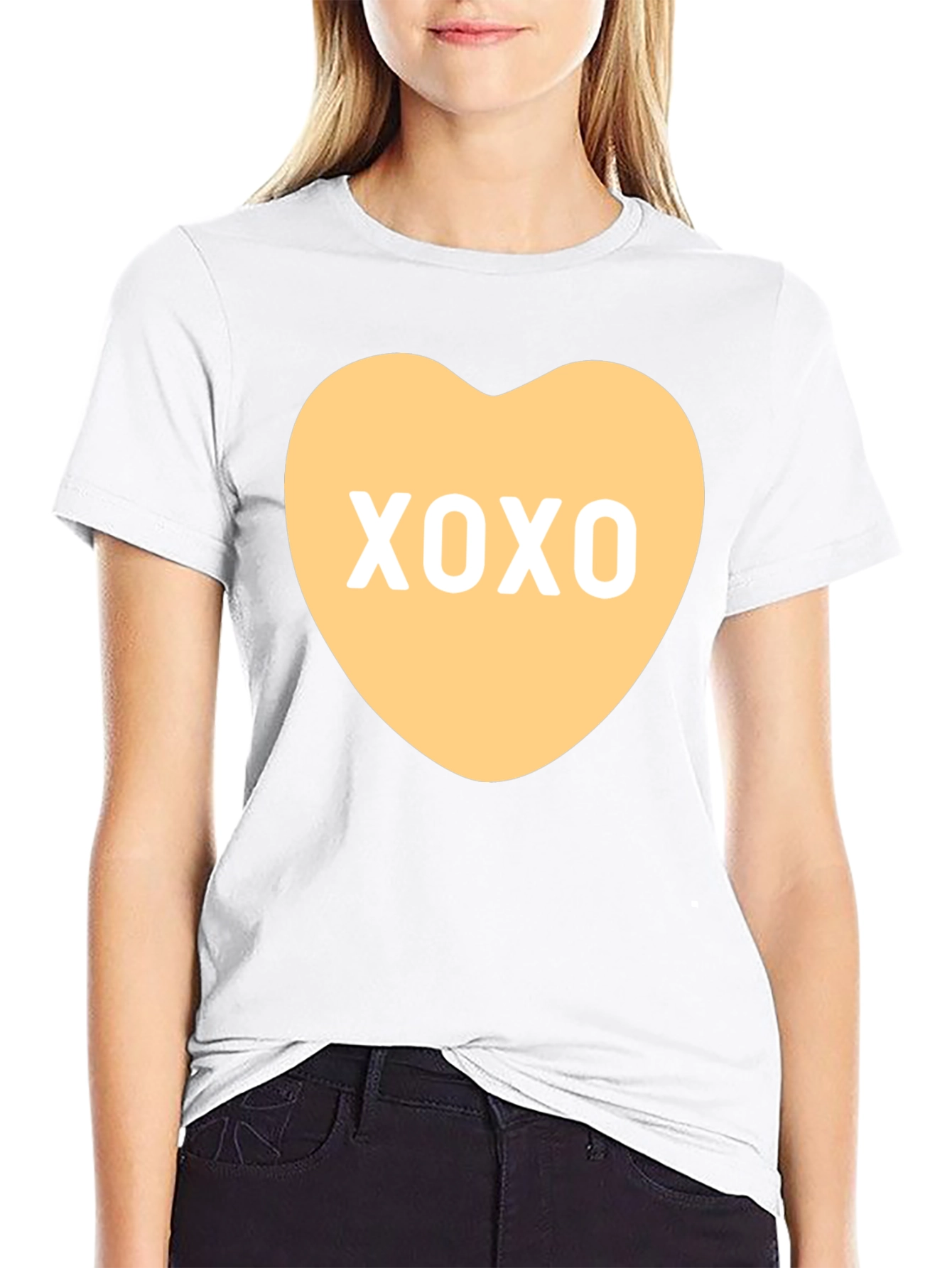 Black XOXO Heart Graphic Tee - Valentine's Day Shirt view 9