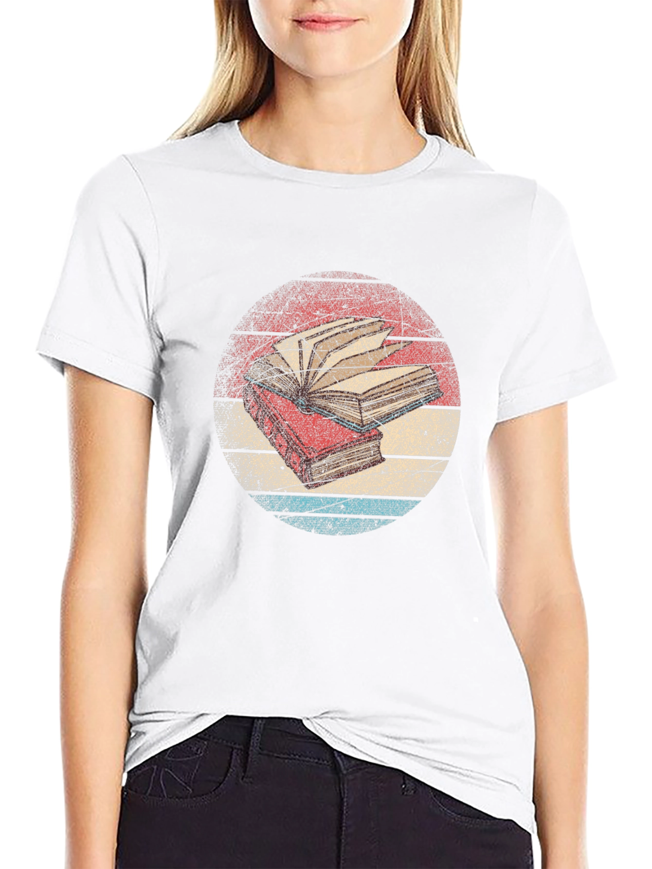 Black Vintage Book Lover T-Shirt - Read On! view 9