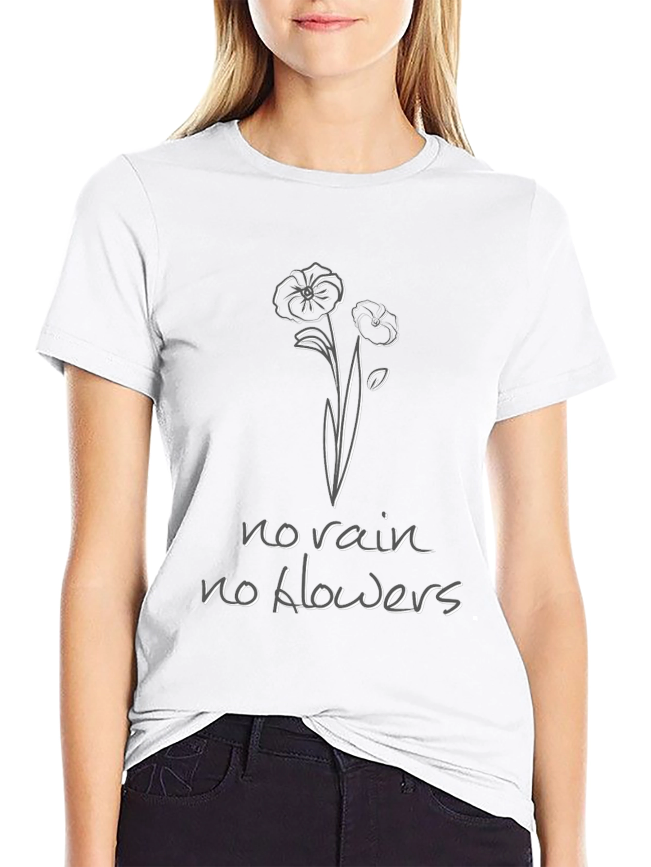 Black No Rain No Flowers Graphic Tee - Black view 9