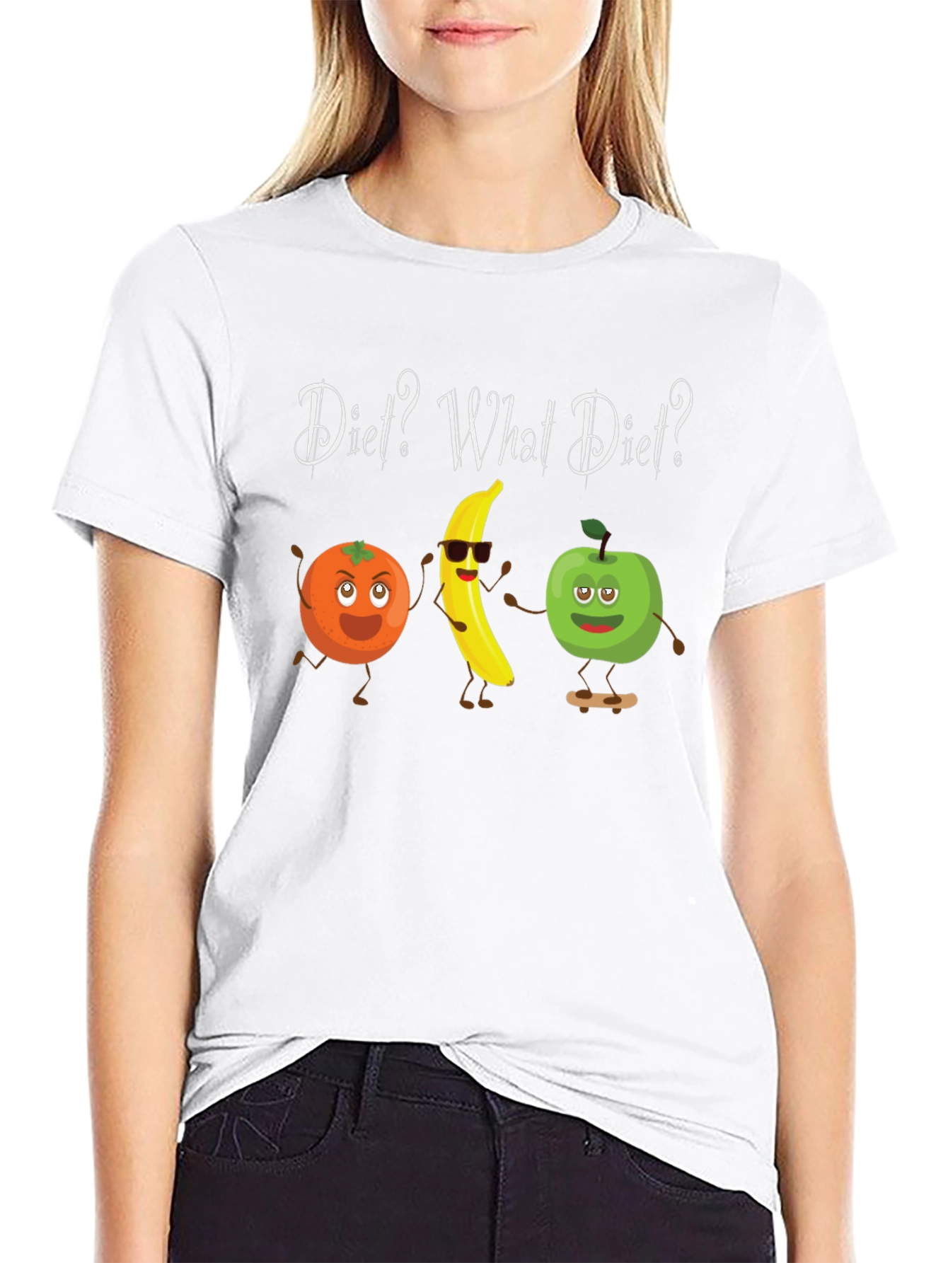Black Diet? What Diet? Funny Fruit T-Shirt view 9