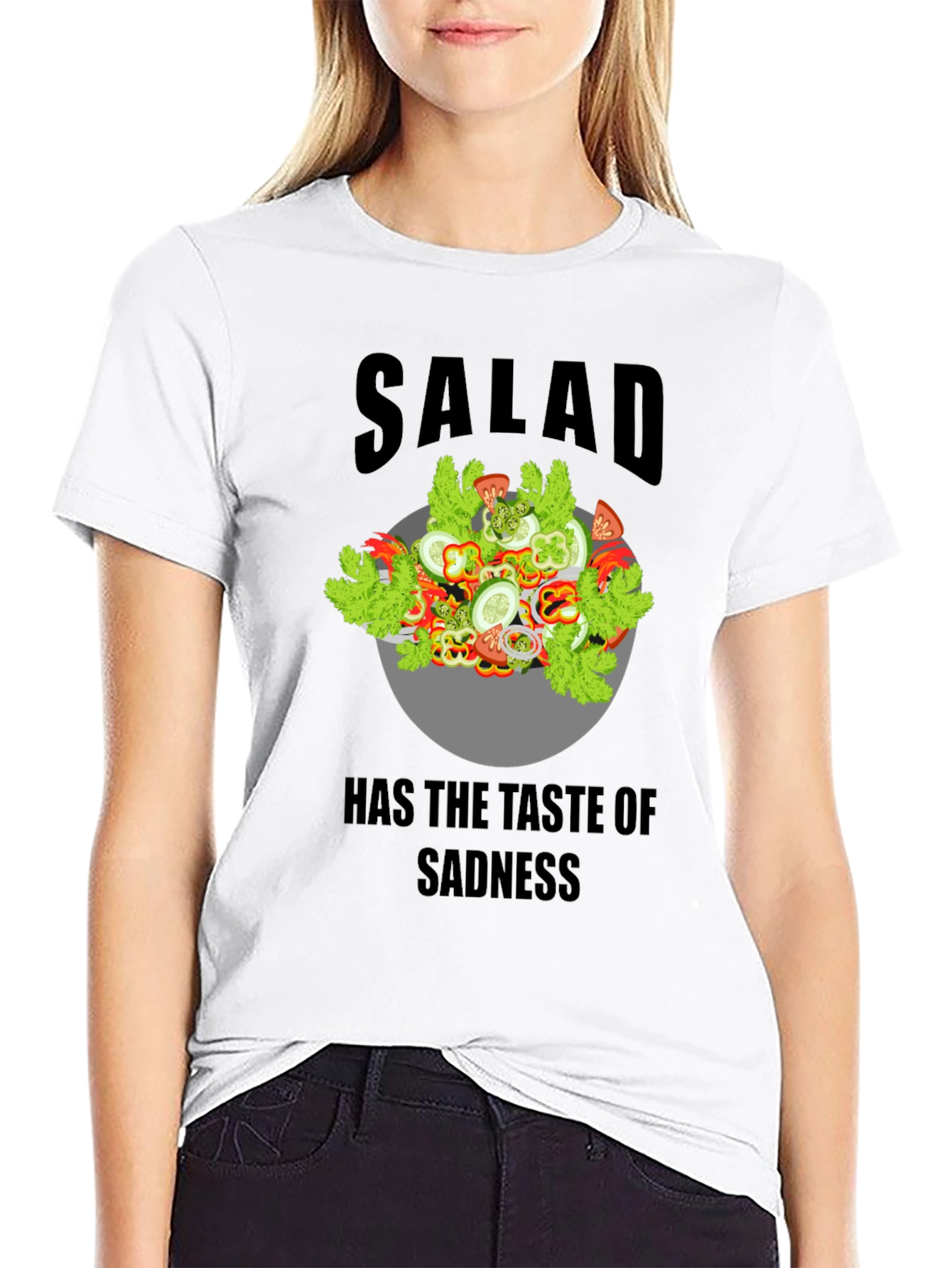Black Sad Salad Graphic Tee view 9
