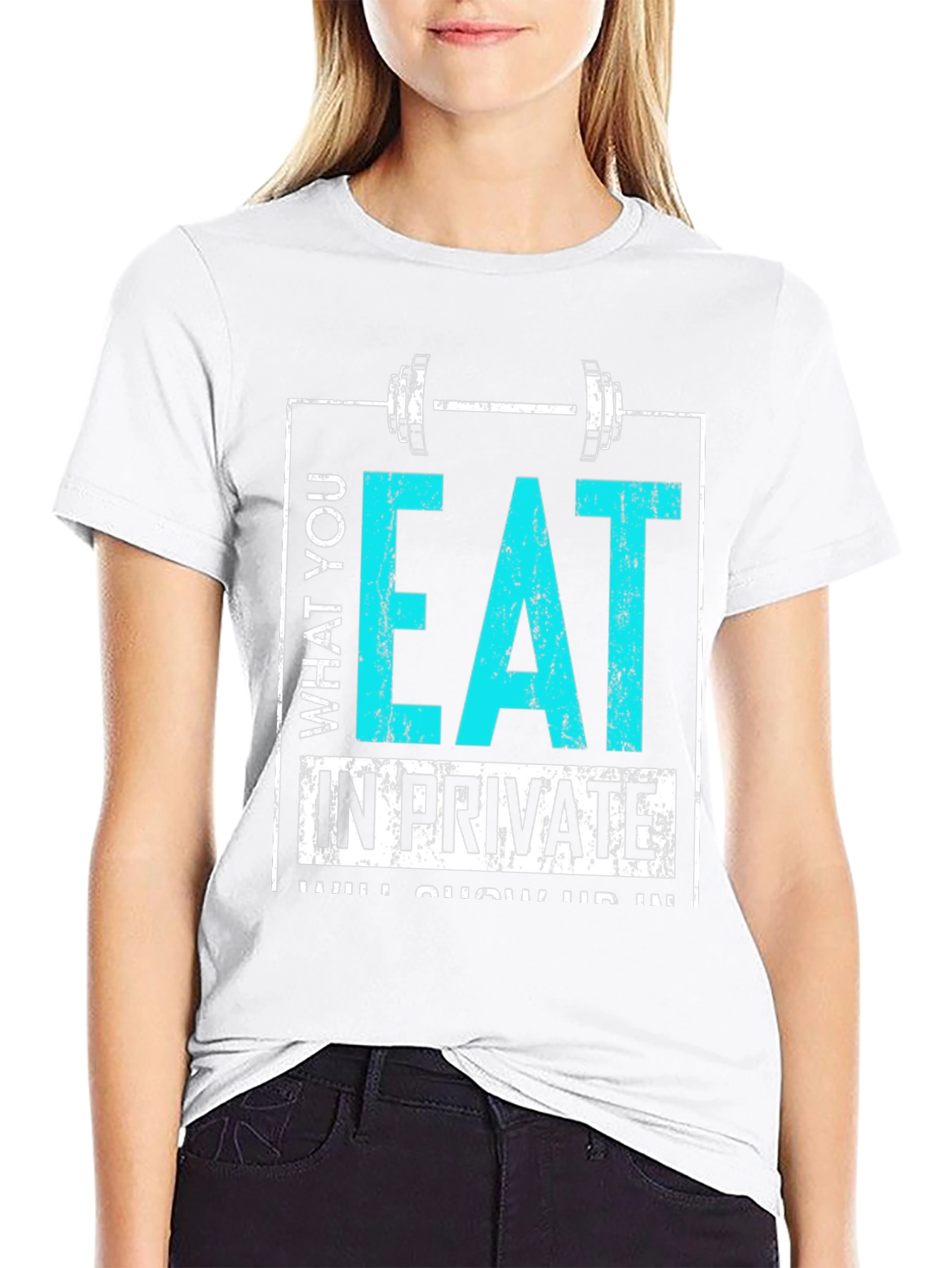 Black Eat In Private Graphic Tee view 9