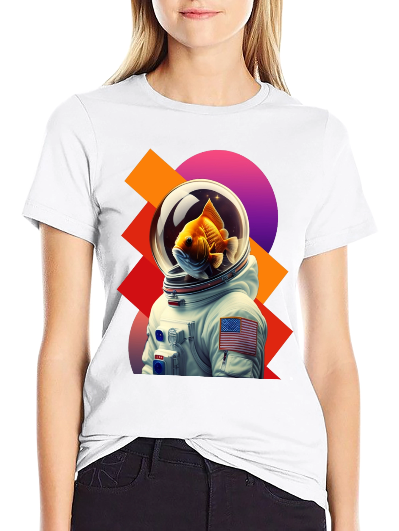 Black Astronaut Goldfish Graphic Tee view 9