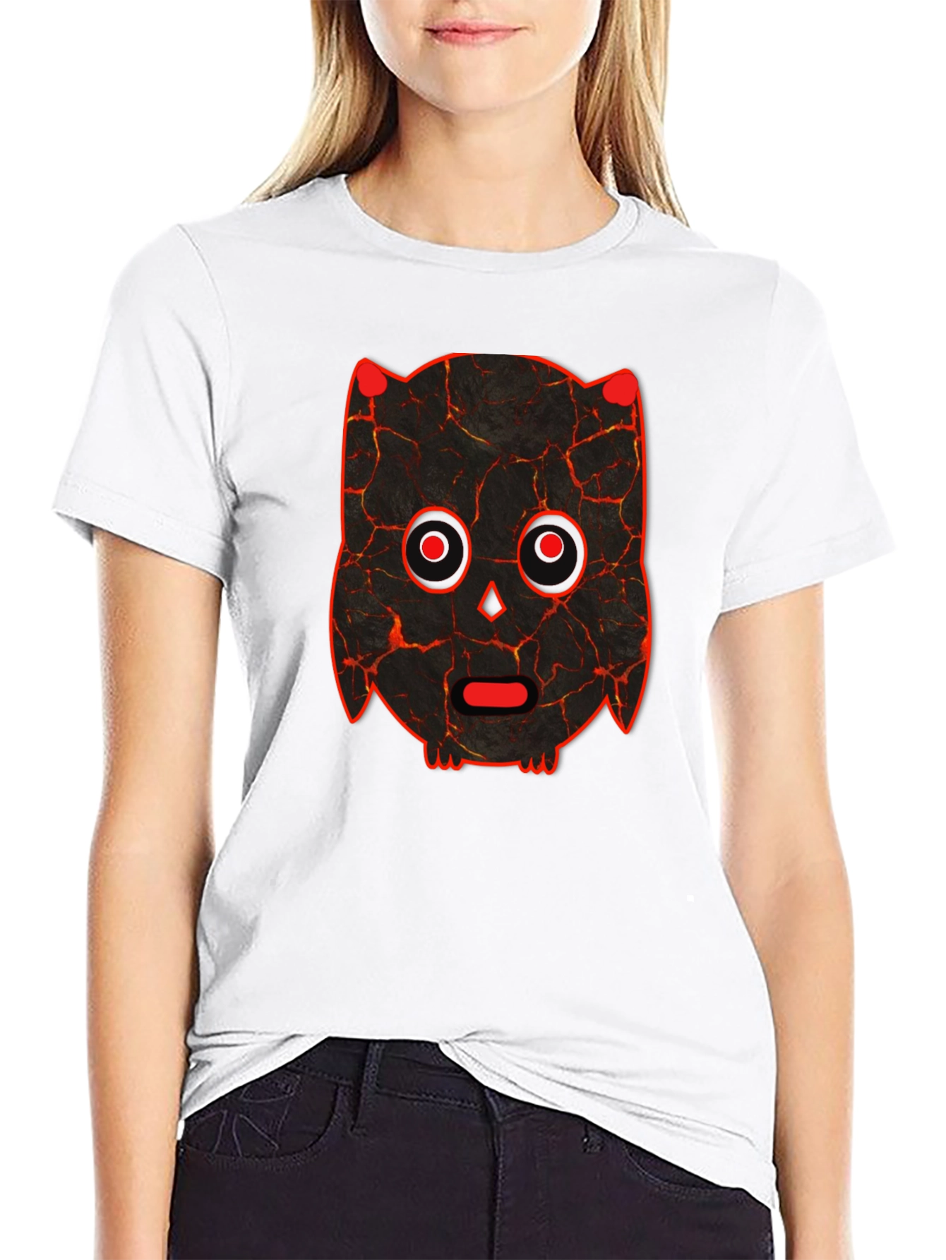 Black Lava Owl Graphic T-Shirt - Unique Design view 9