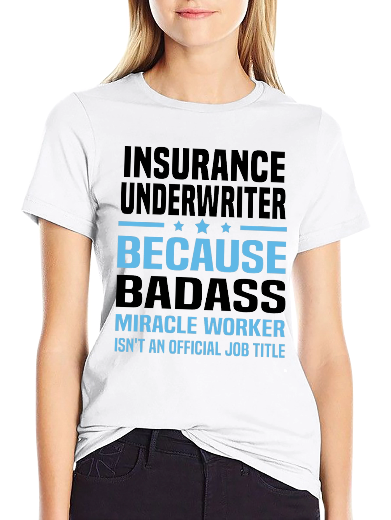 Black Insurance Underwriter Badass T-Shirt view 9