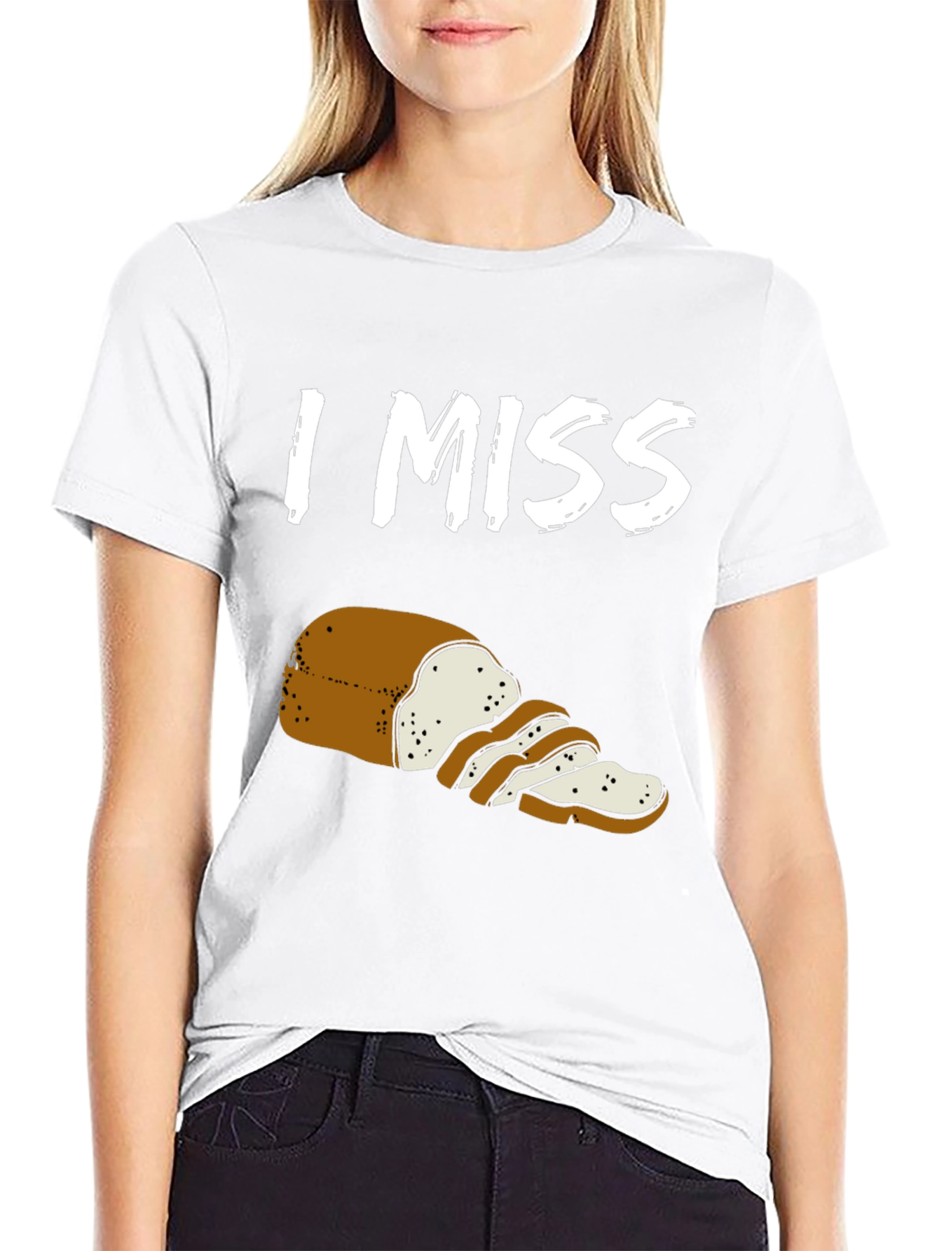 Black I Miss Bread T-Shirt view 9