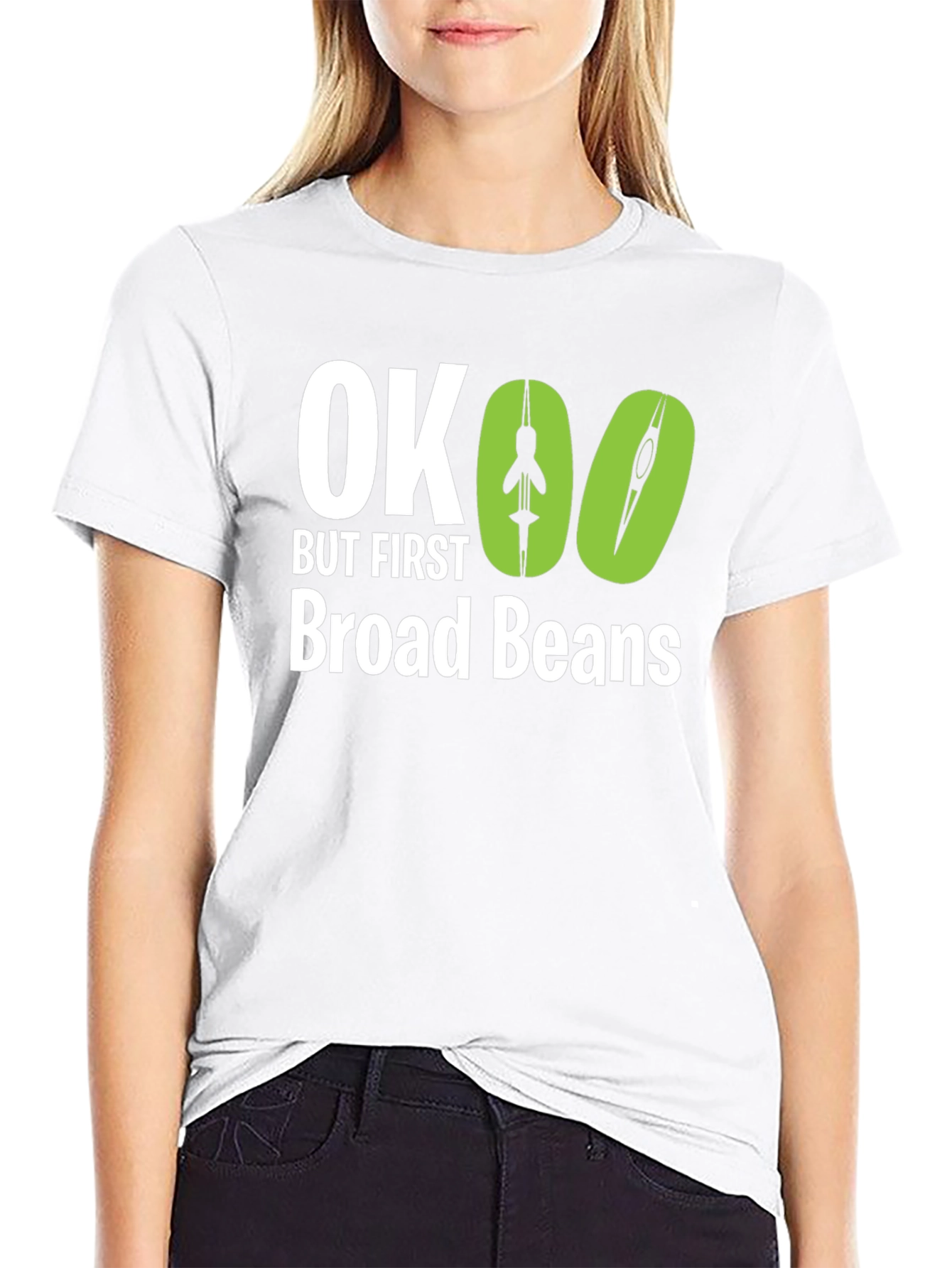 Black OK But First Broad Beans Graphic Tee view 9