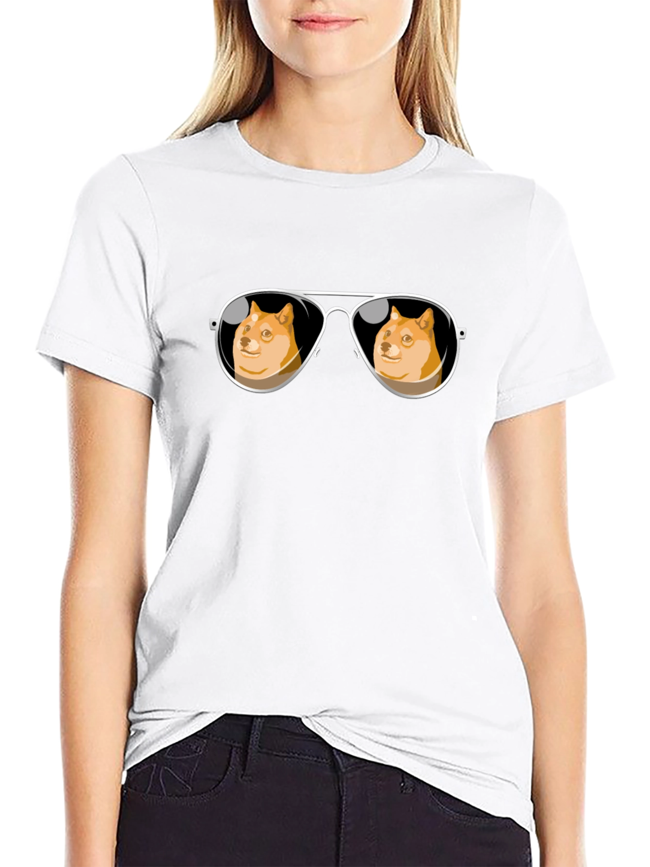 Black Doge Meme Sunglasses T-Shirt - Trendy Black Tee view 9