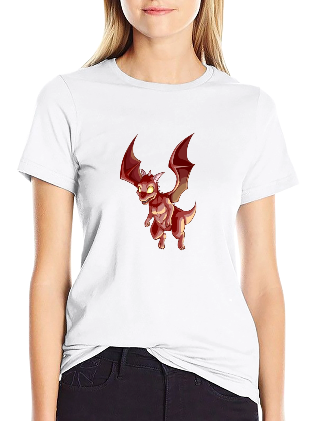 Black Red Dragon Graphic T-Shirt view 9