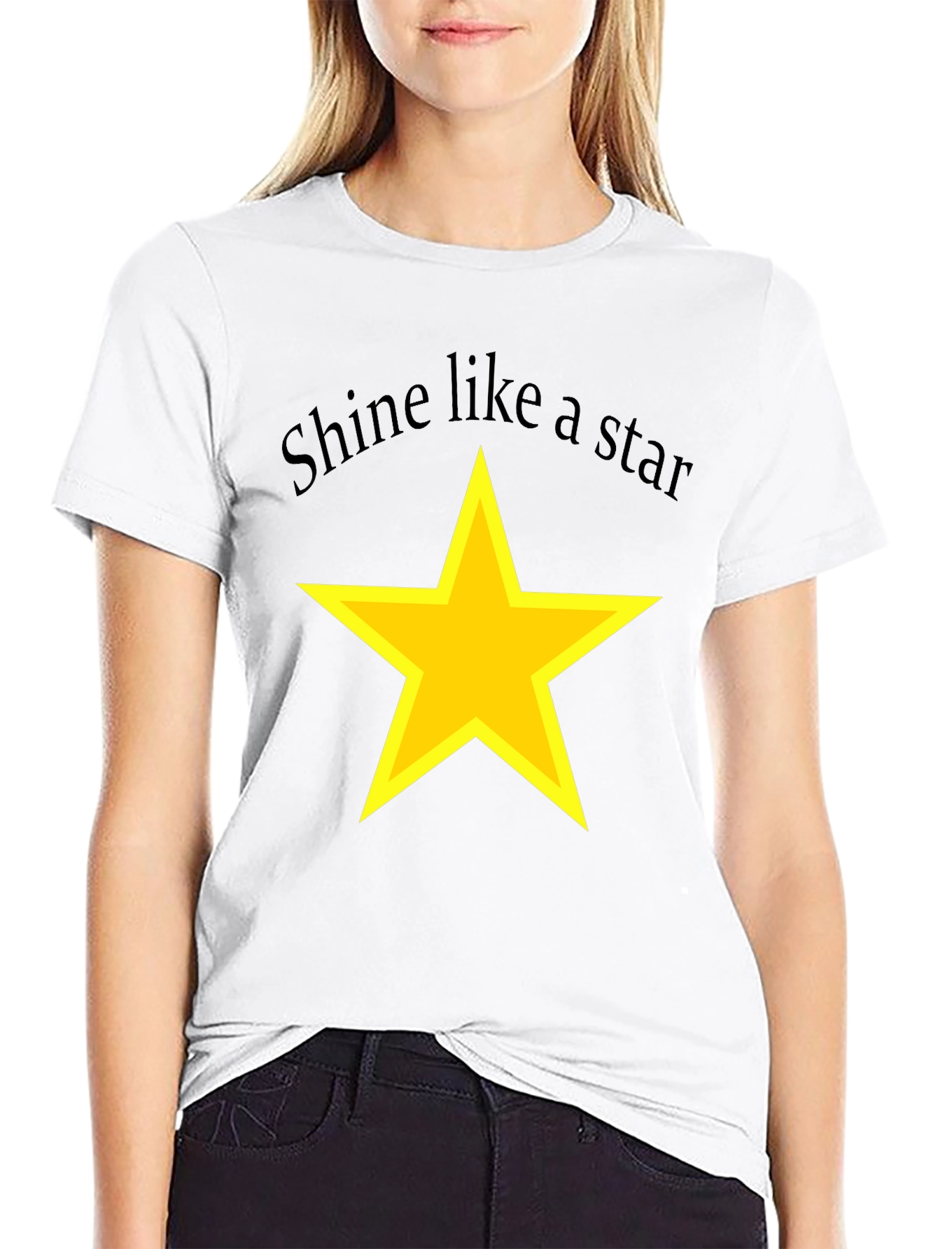 Black Shine Like a Star Black T-Shirt view 9