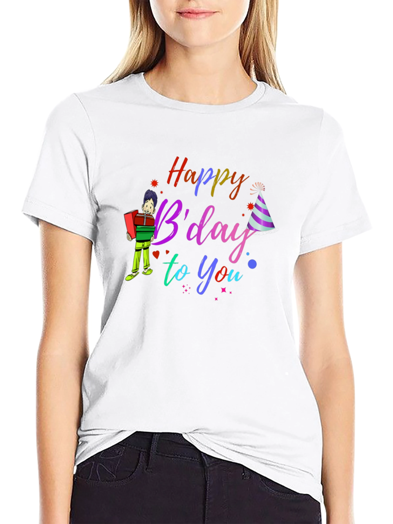 Black Happy B'day to You T-Shirt view 9