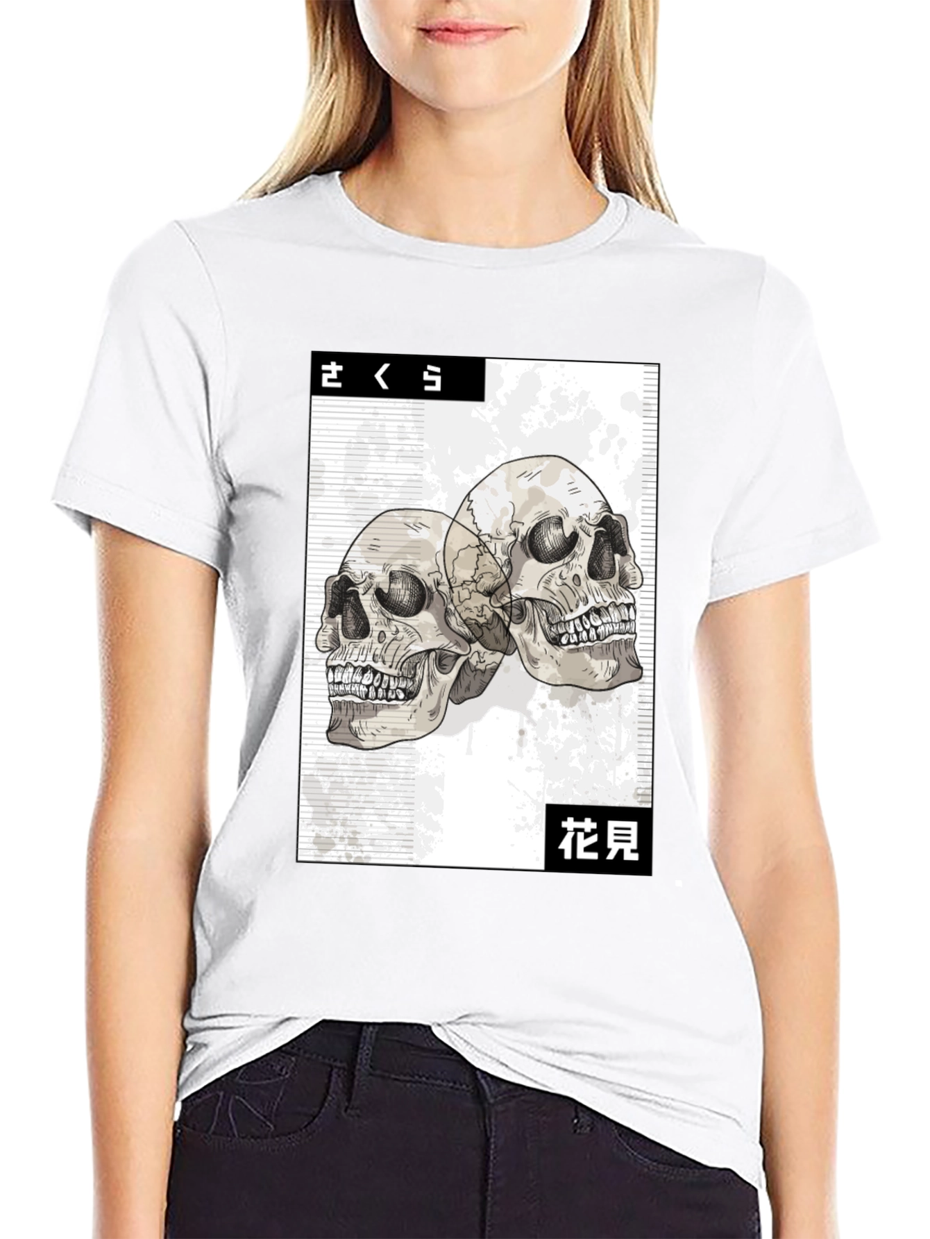 Black Skull Graphic Black T-Shirt - Edgy Streetwear view 9
